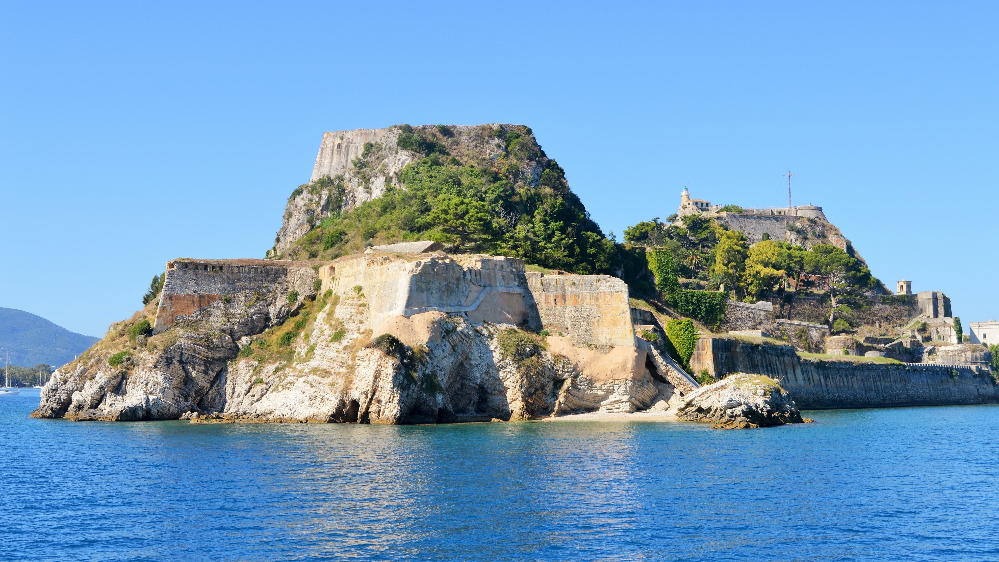 day, architecture, outdoors, no people, nature, history, scenics - nature, headland, water, bay, islet, old fortress, castle, clear sky, the past, waterfront, HD Wallpaper