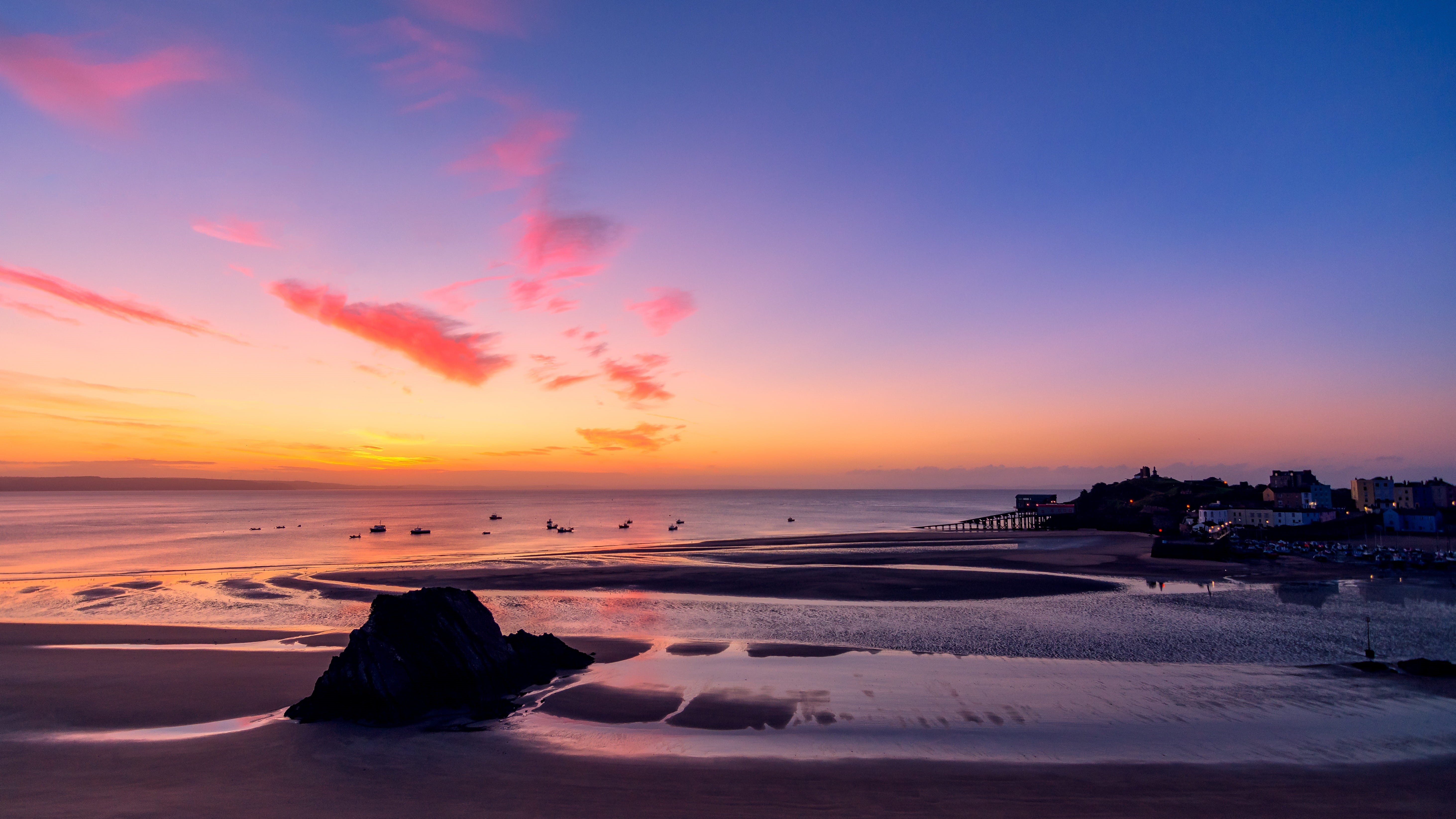outdoor, wales, scenic, shore, beauty in nature, landscape, no people, nature, summer, seascape, vacation, lagoon, holiday, tourism, dusk, scenics - nature, HD Wallpaper