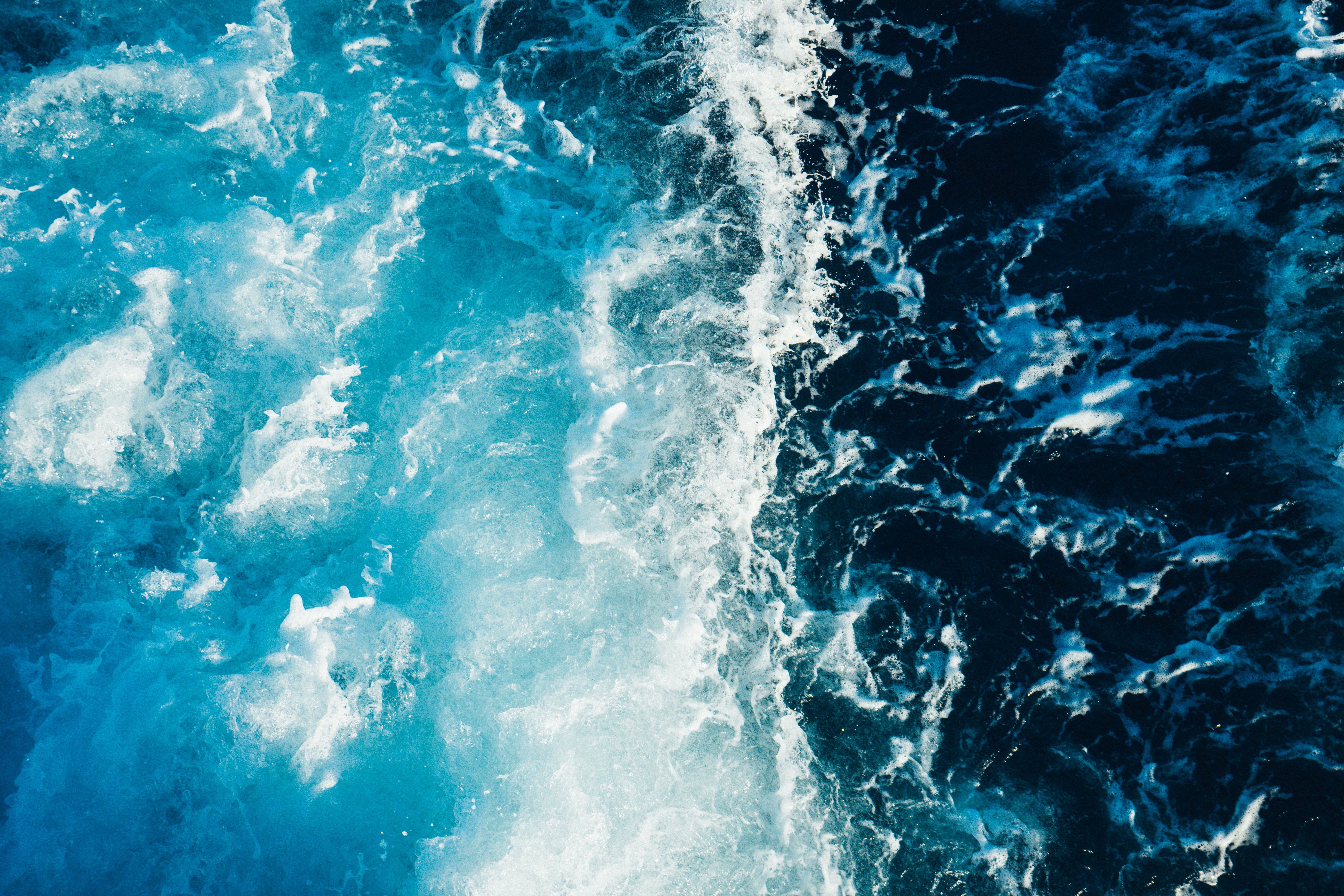 turquoise Colored, 5K, scenics - nature, scenics, beauty In Nature, wave, pattern, spray, sea, seascape, waterfront, summer, blue, power in nature, HD Wallpaper