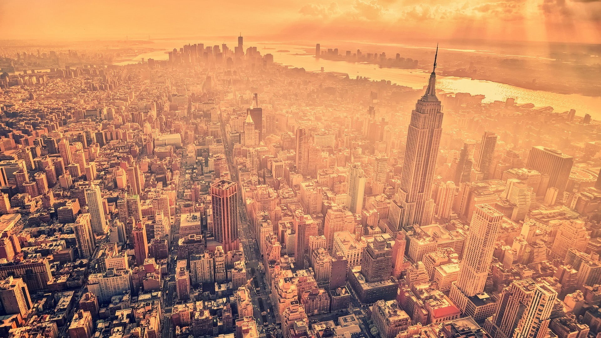 built Structure, no People, crowded, asia, tall - High, sky, birds eye view, Manhattan, manhattan - New York City, urban Skyline, nature, Empire State Building, HD Wallpaper