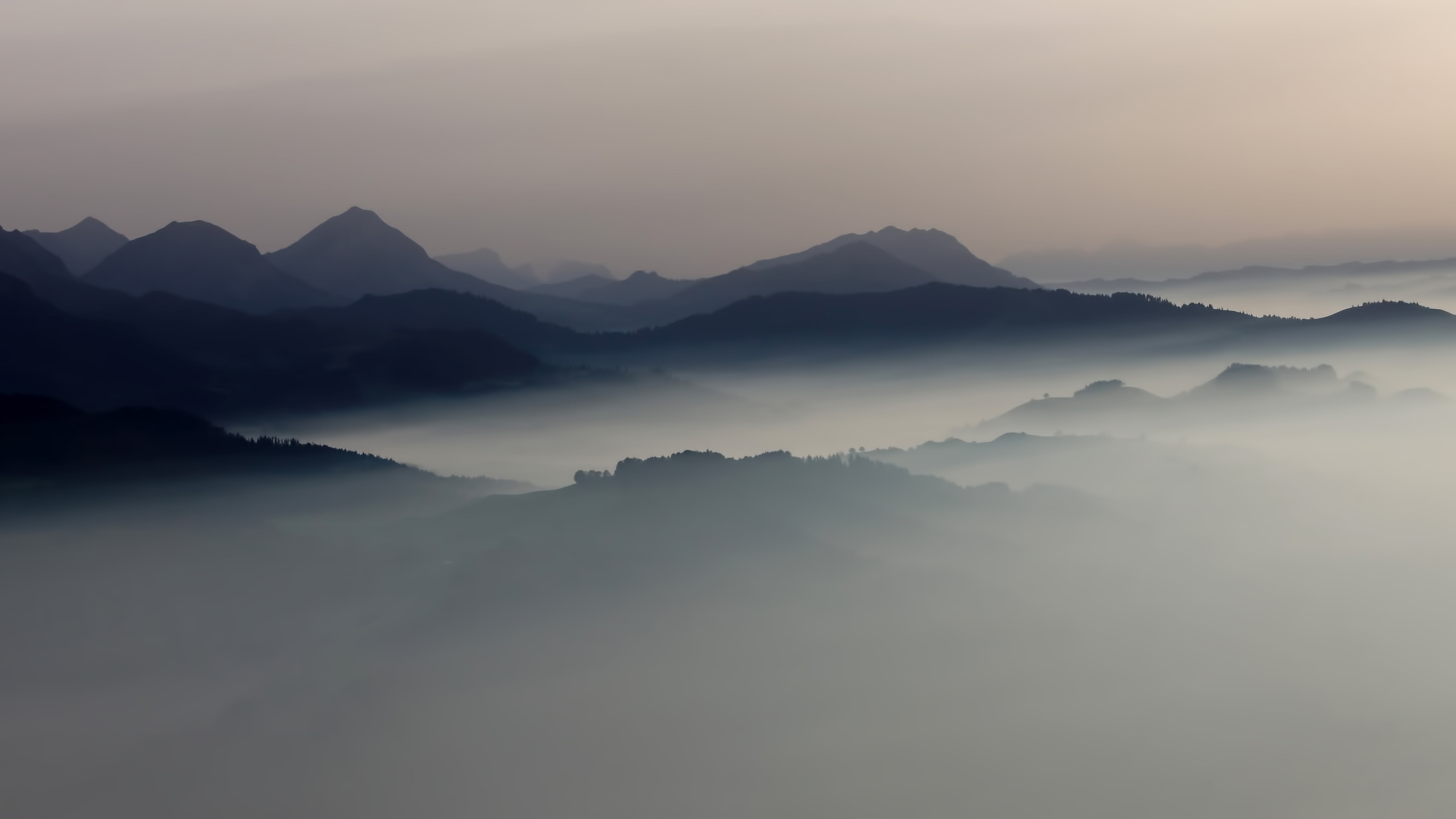 idyllic, nature, mountains, copy space, mountain peak, environment, day, surrounded, scenics - nature, fog, no people, tranquil scene, beauty in nature, HD Wallpaper