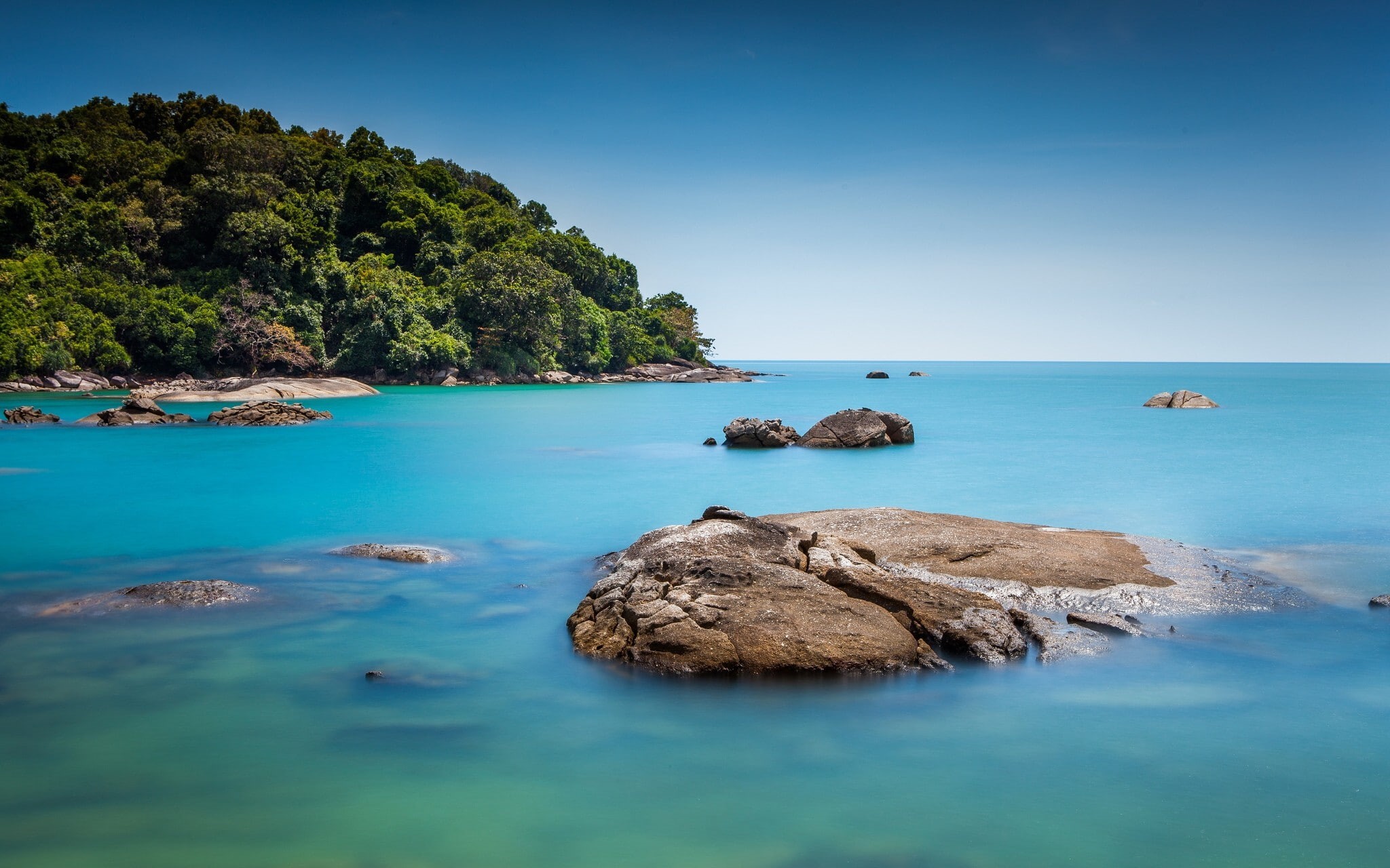 best, clear, stones, Malaysia, Sea, 1080P, blue, islet, beside, HD Wallpaper