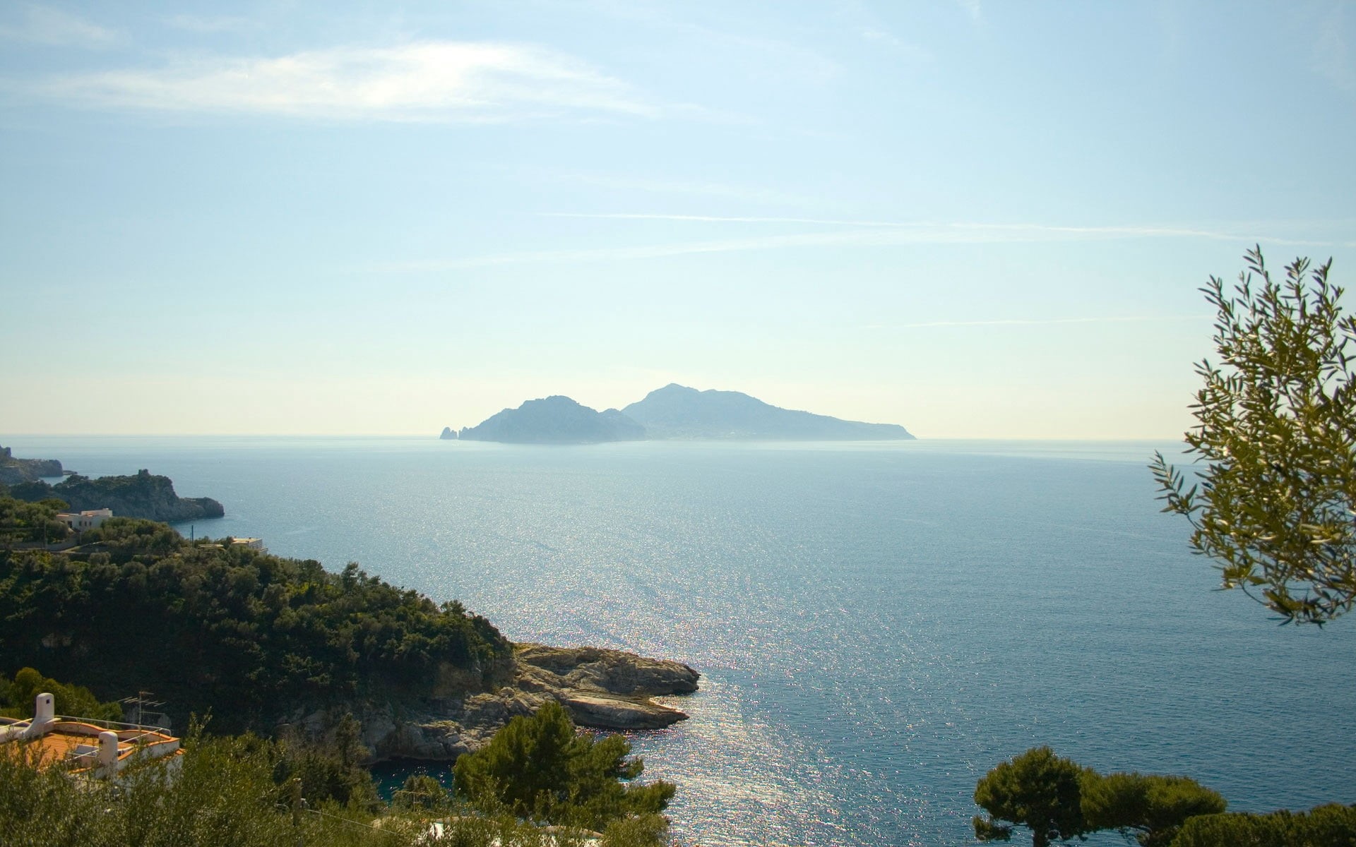 scenics, water, mediterranean Sea, tourism, tranquil scene, trees, famous Place, hill, no People, plant, travel Destinations, seascape, bay Of Water, land, HD Wallpaper