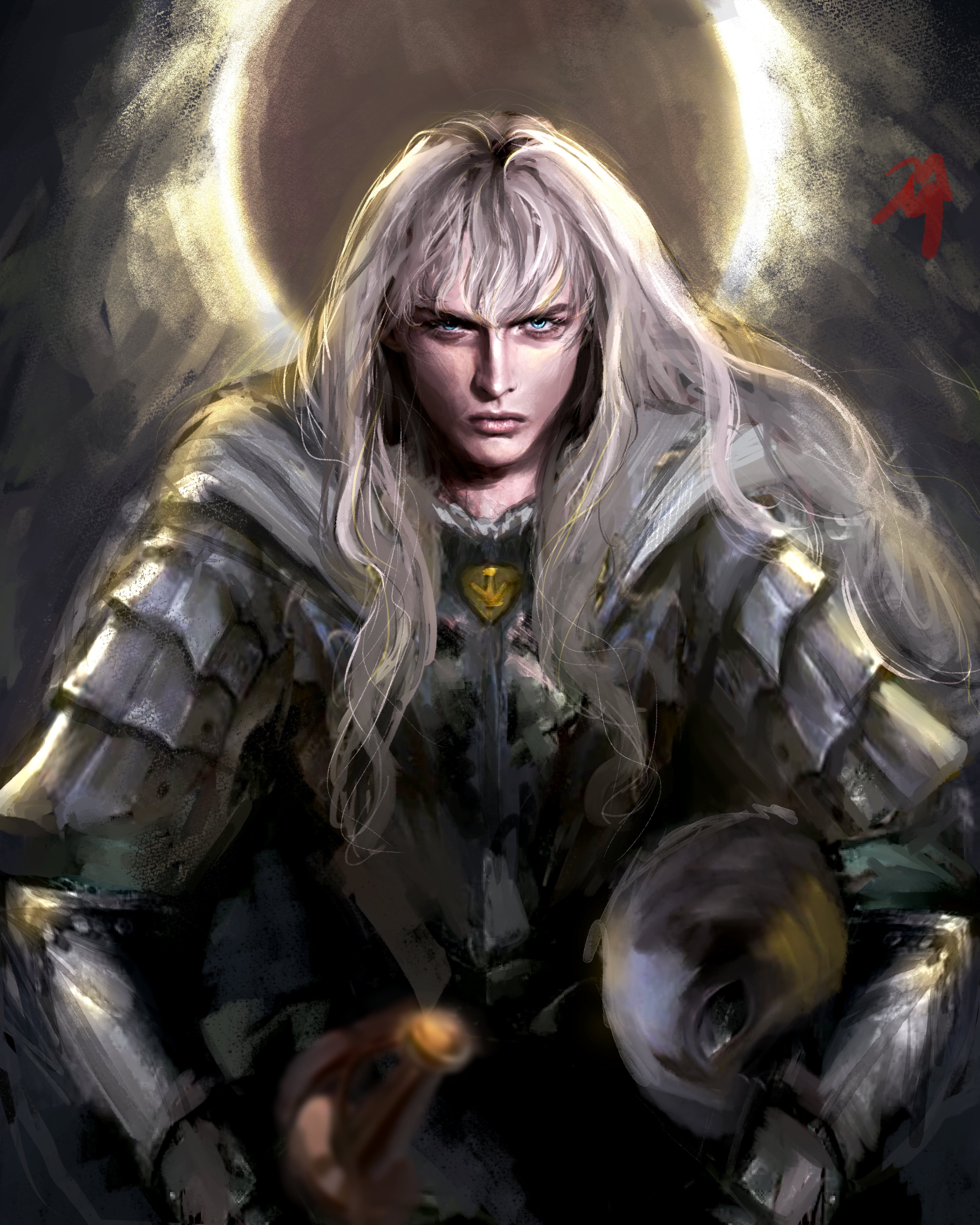 anime, fan art, Griffith, fantasy art, 4K, Berserk, Phone HD Wallpaper