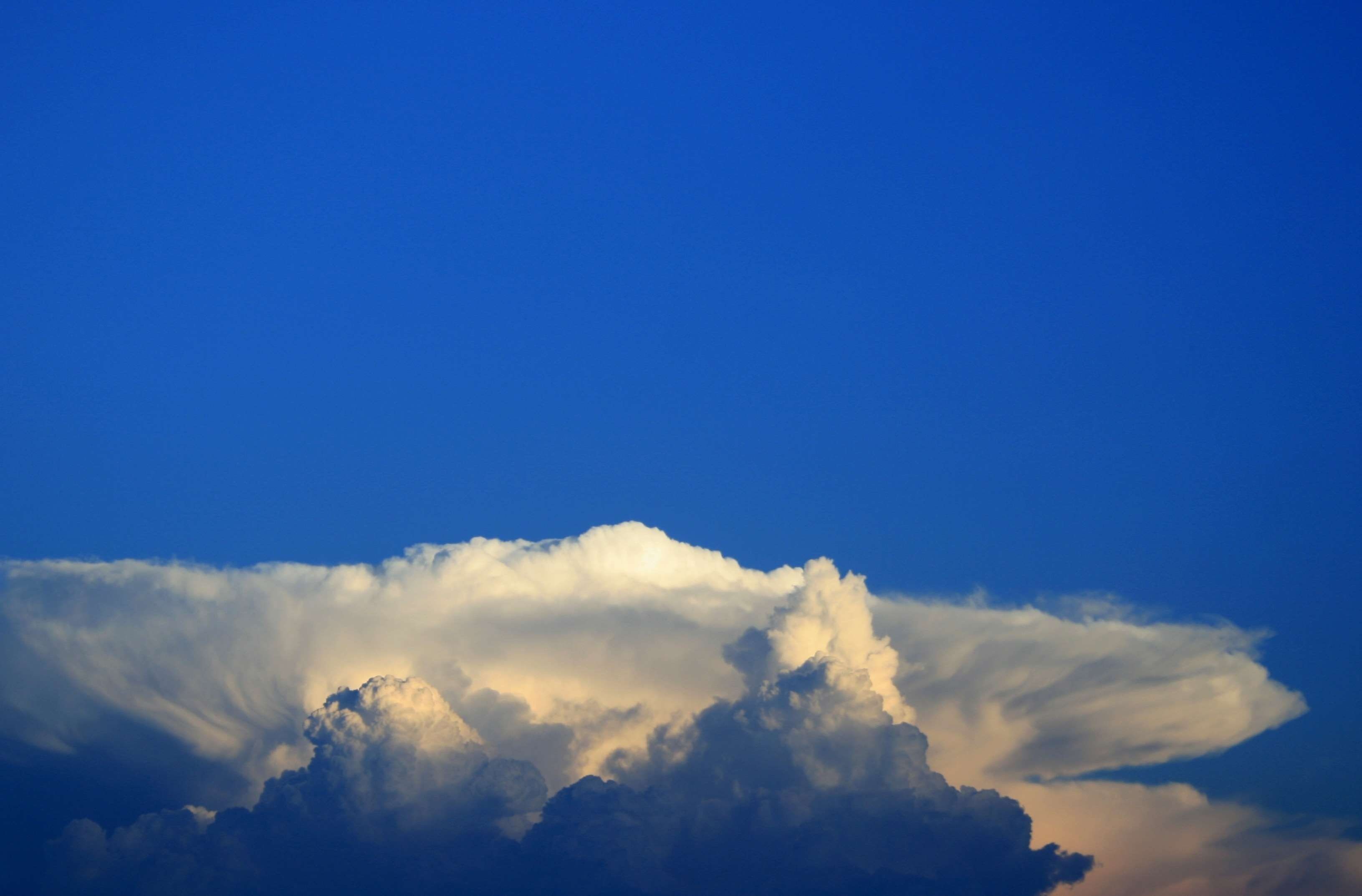 beauty in nature, peaked, outdoors, 2K, idyllic, backgrounds, abstract backgrounds, abstract, sky, blue, tranquility, white, environment, heaven, heaped, HD Wallpaper