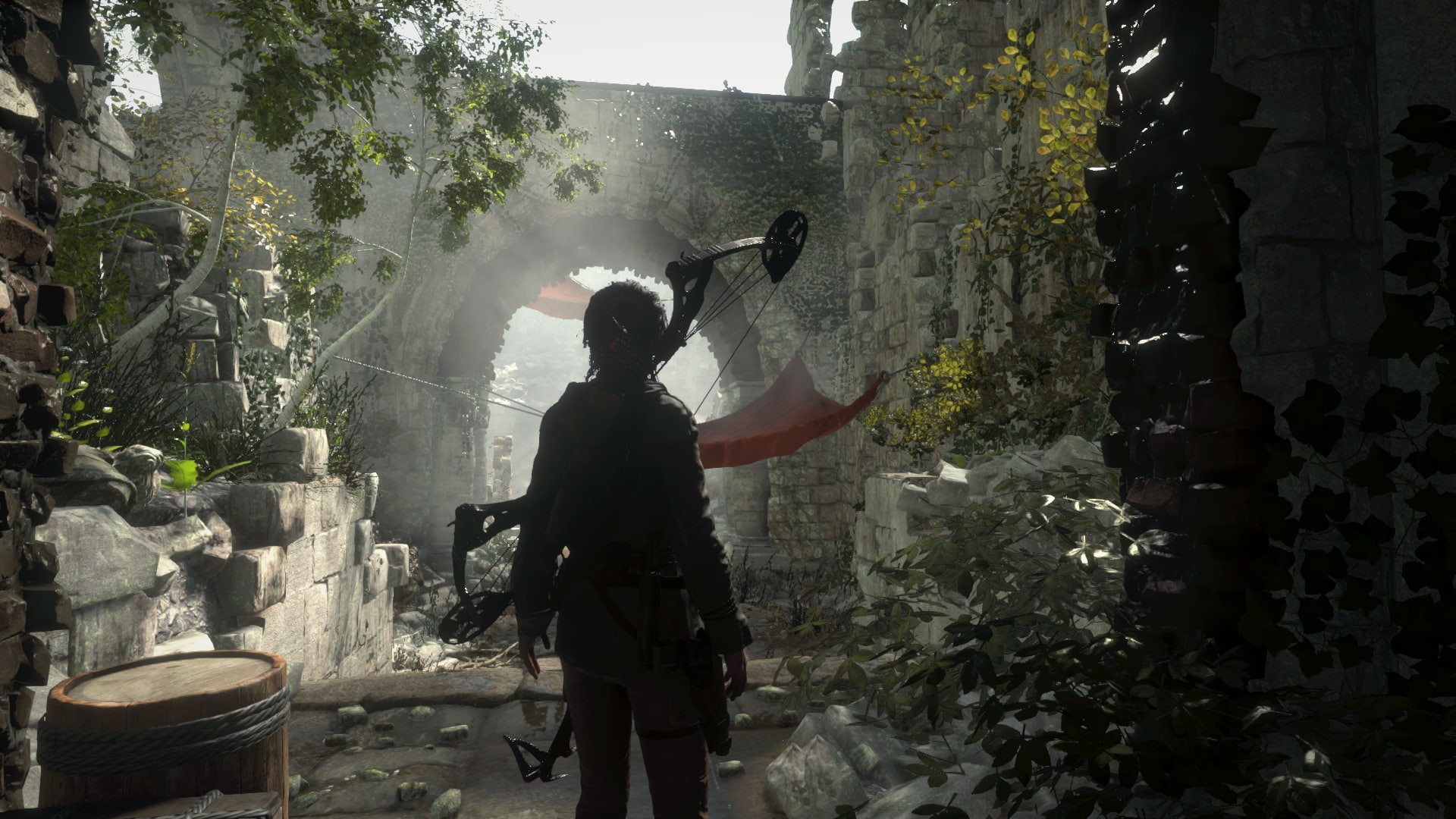 Lara Croft, Rise of the Tomb Raider, men, one person, women, water, outdoors, spraying, nature, three quarter length, built structure, plant, architecture, HD Wallpaper