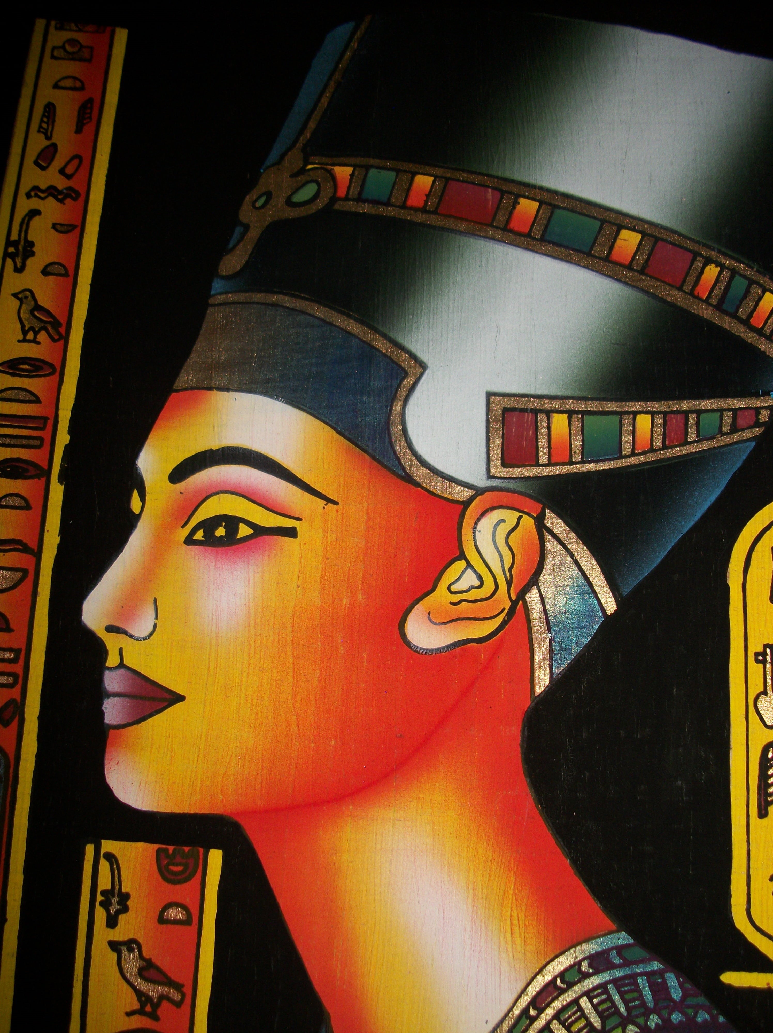 human representation, nile, built structure, female, jewels, multi colored, seduction, face, spirituality, cleopatra, belief, religion, god, illustration, Phone HD Wallpaper