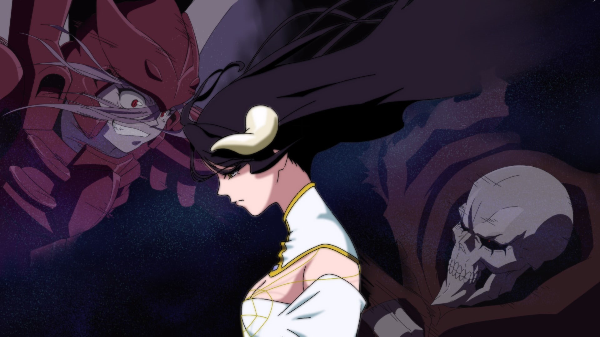 Overlord (Anime), Overlord, Shalltear Bloodfallen, Anime, Ainz Ooal Gown, Albedo (Overlord), 1080P, HD Wallpaper