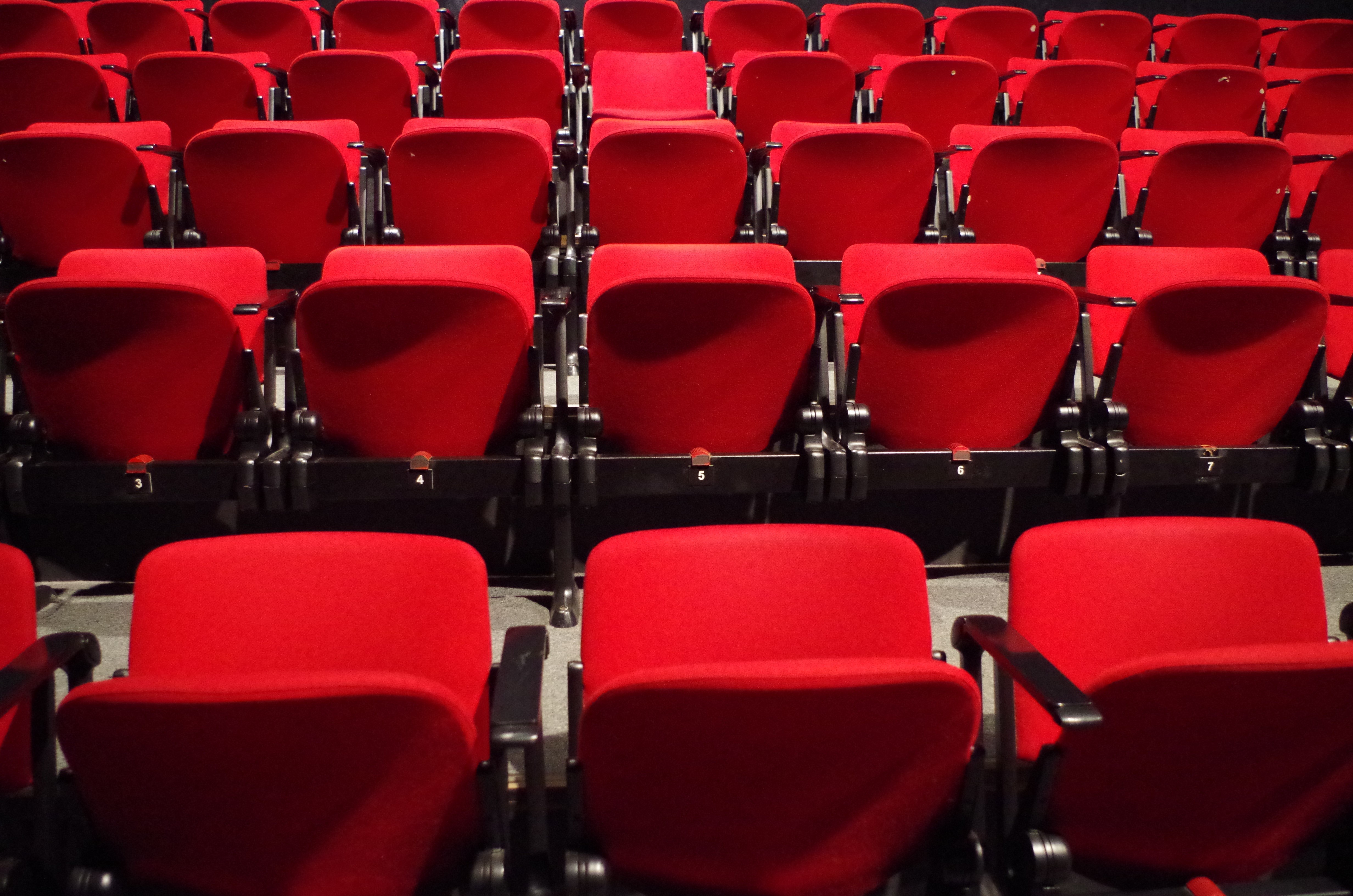 stage, theater, full frame, repetition, stage theater, performance, chair, no People, indoors, movie Theater, arts culture and entertainment, culture, event, HD Wallpaper