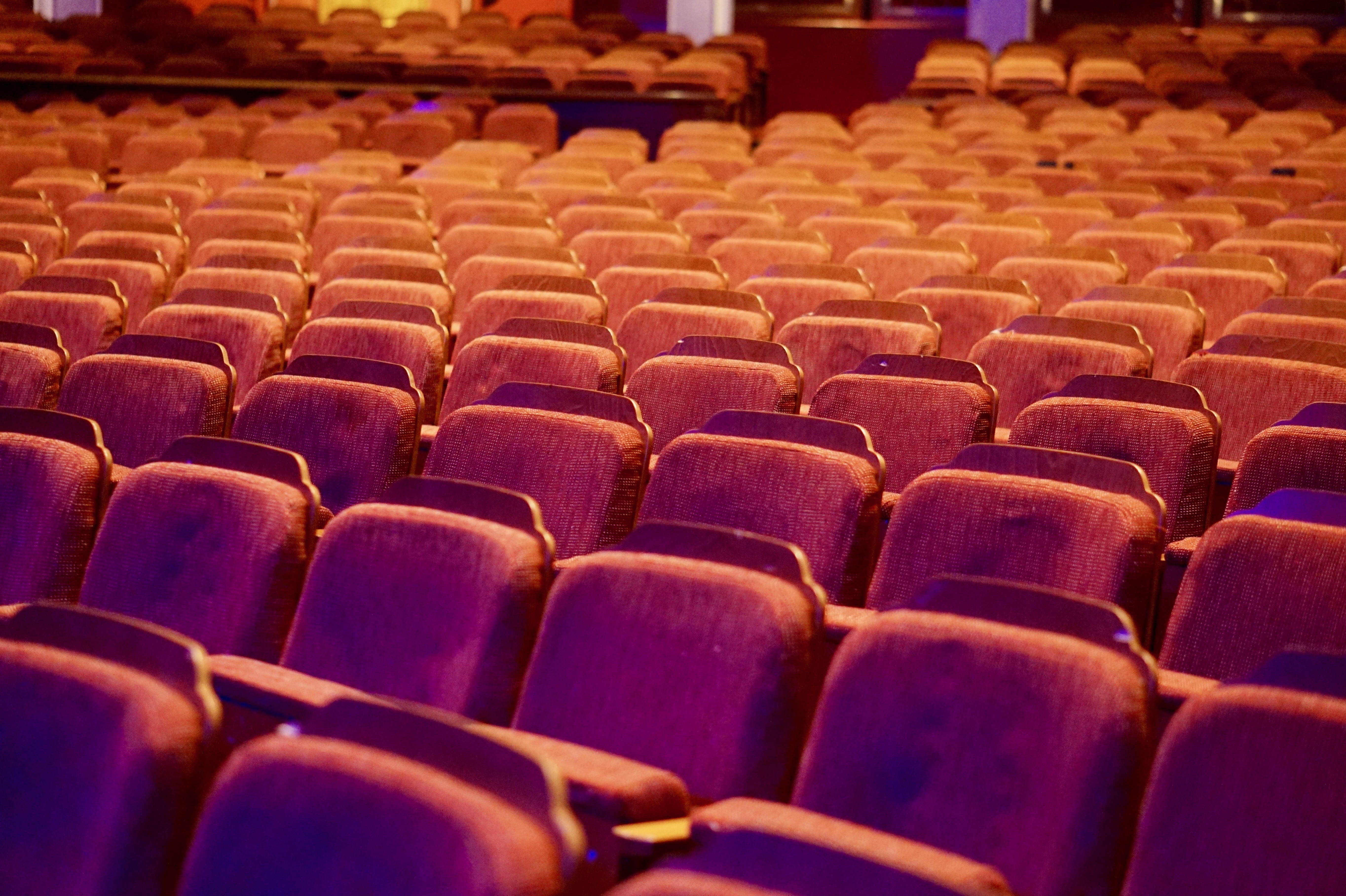 indoors, arrangement, chairs, arts culture and entertainment, architecture, backgrounds, repetition, theatre, large group of objects, concert, full frame, HD Wallpaper