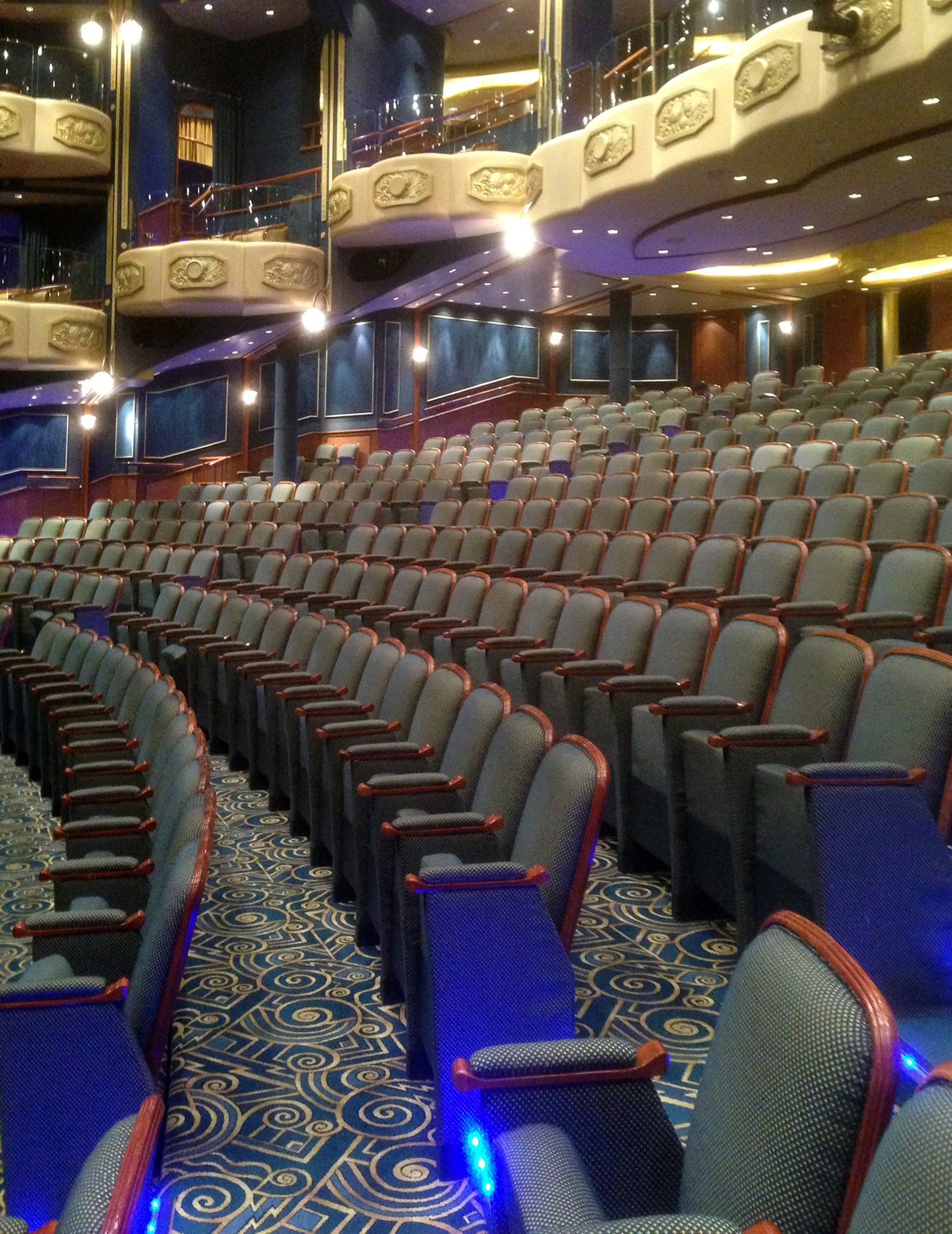nightlife, luxury, chairs, order, auditorium, illuminated, arrangement, queen elizabeth, stage, audience, large group of objects, absence, stage theater, Phone HD Wallpaper