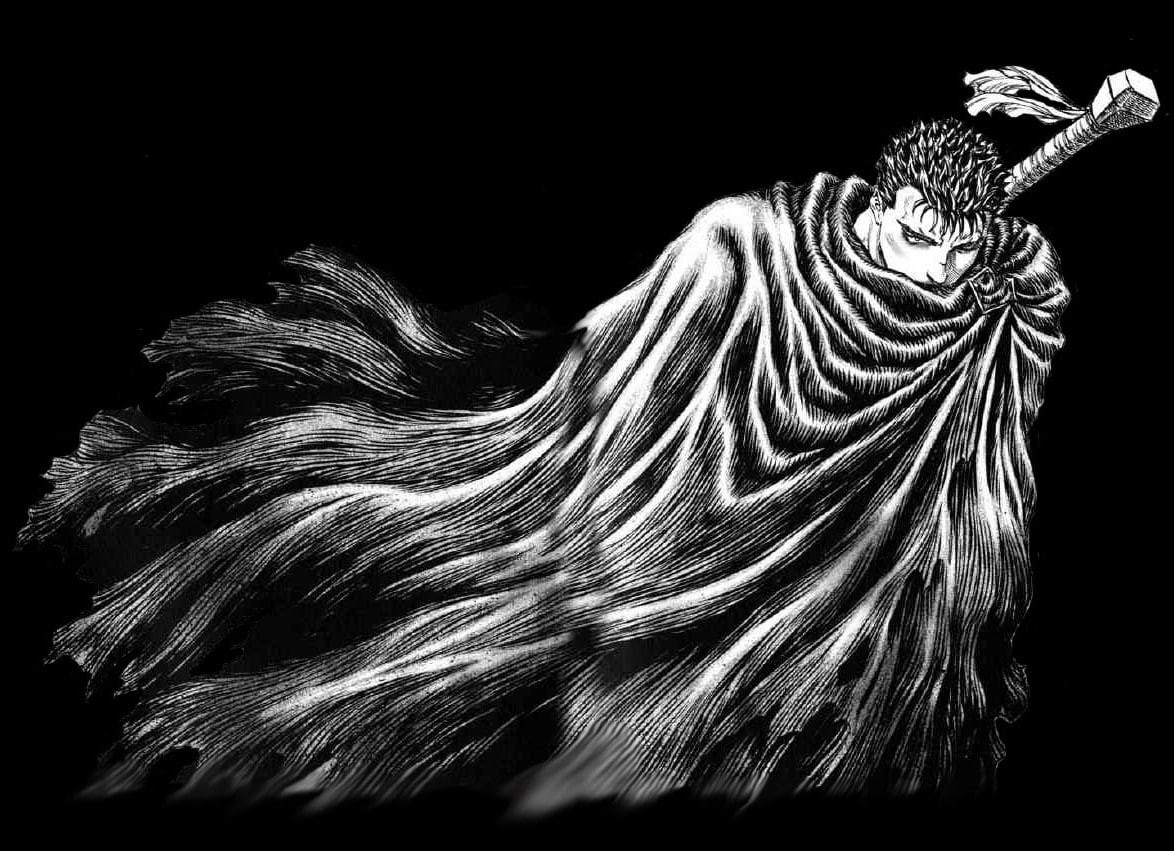 animal, design, mammal, Berserk, still life, 480P, craft, studio shot, Guts, Manga, nature, animal themes, indoors, pattern, representation, black background, HD Wallpaper