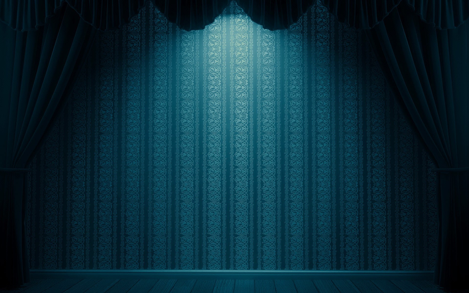 pattern, no people, arts culture and entertainment, blue, stage - performance space, hanging, night, design, indoors, architecture, curtain, stage, 1080P, HD Wallpaper