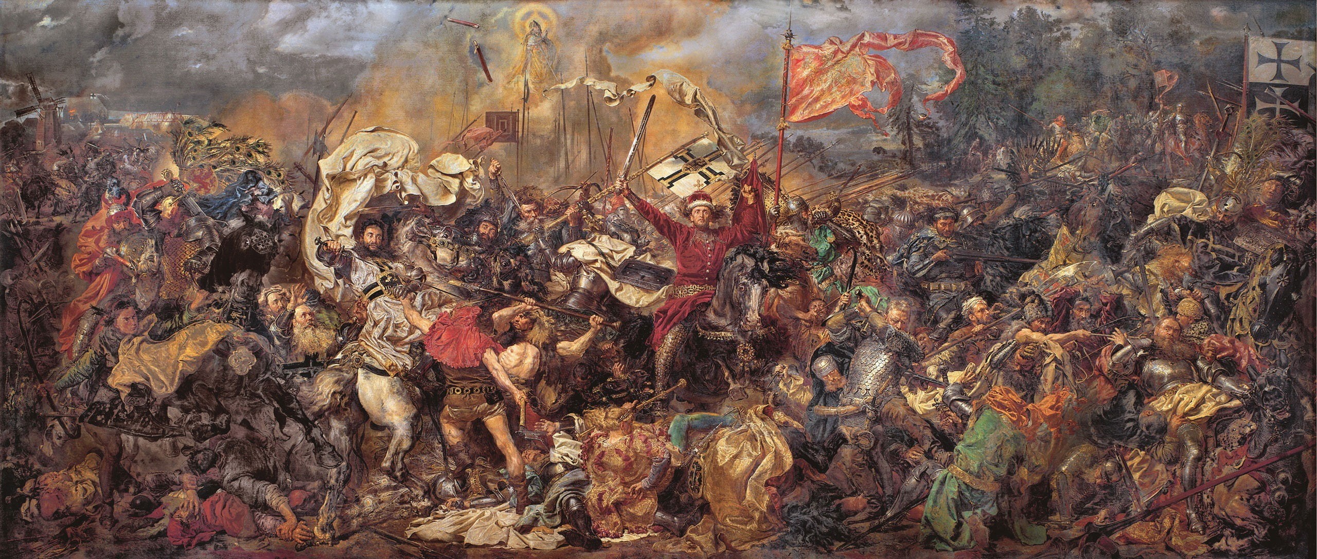 representation, human representation, Poland, Lithuania, 1410, battlefields, multi colored, 2K, belief, no people, Jan Matejko, architecture, spirituality, HD Wallpaper