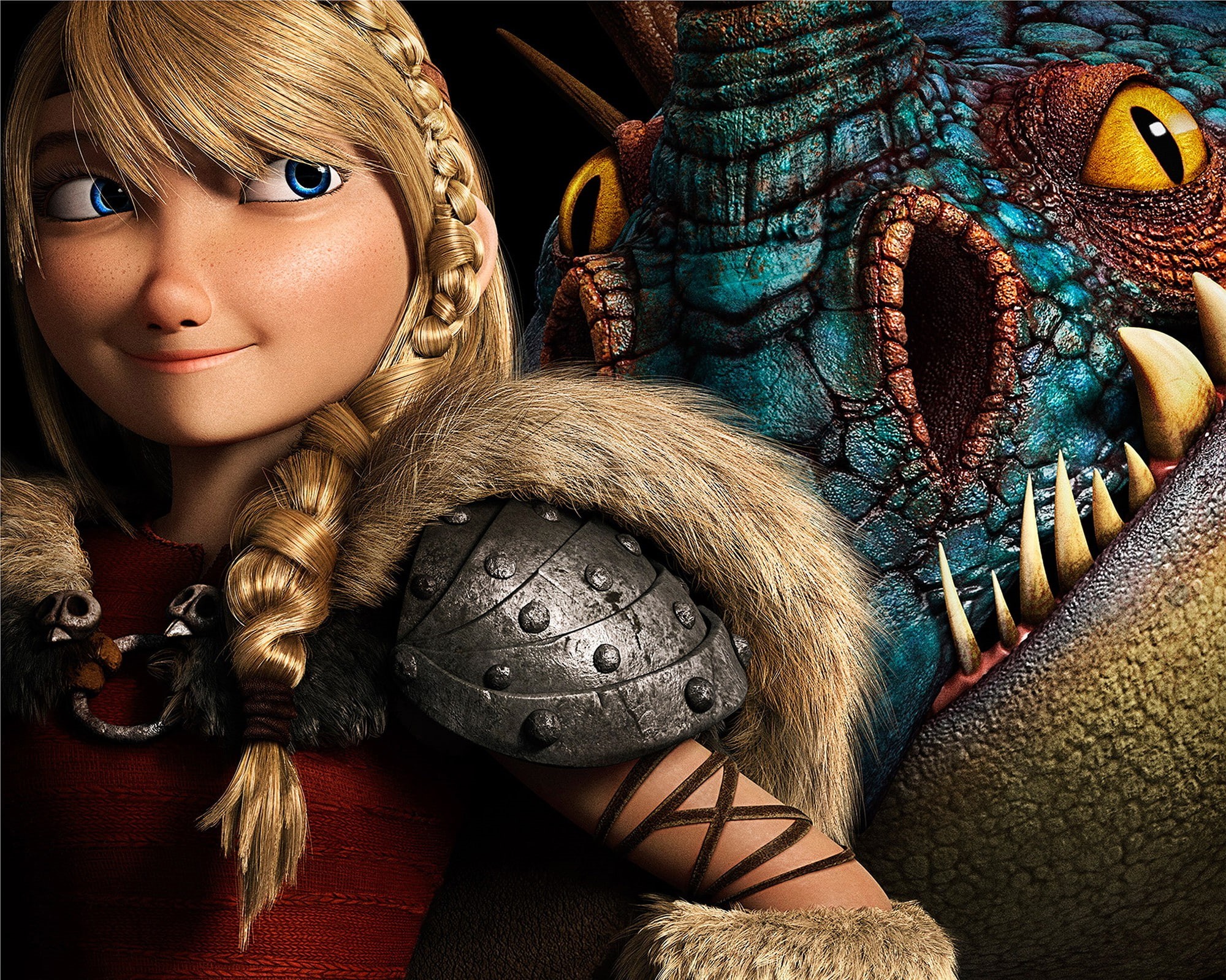 Comedy, Adventure, helmet, beautifull, 1080P, girl, Film, eyes, Action, dragon, Animation, character, woman, blue, armor, family, fantasy, Backround, blonde, HD Wallpaper