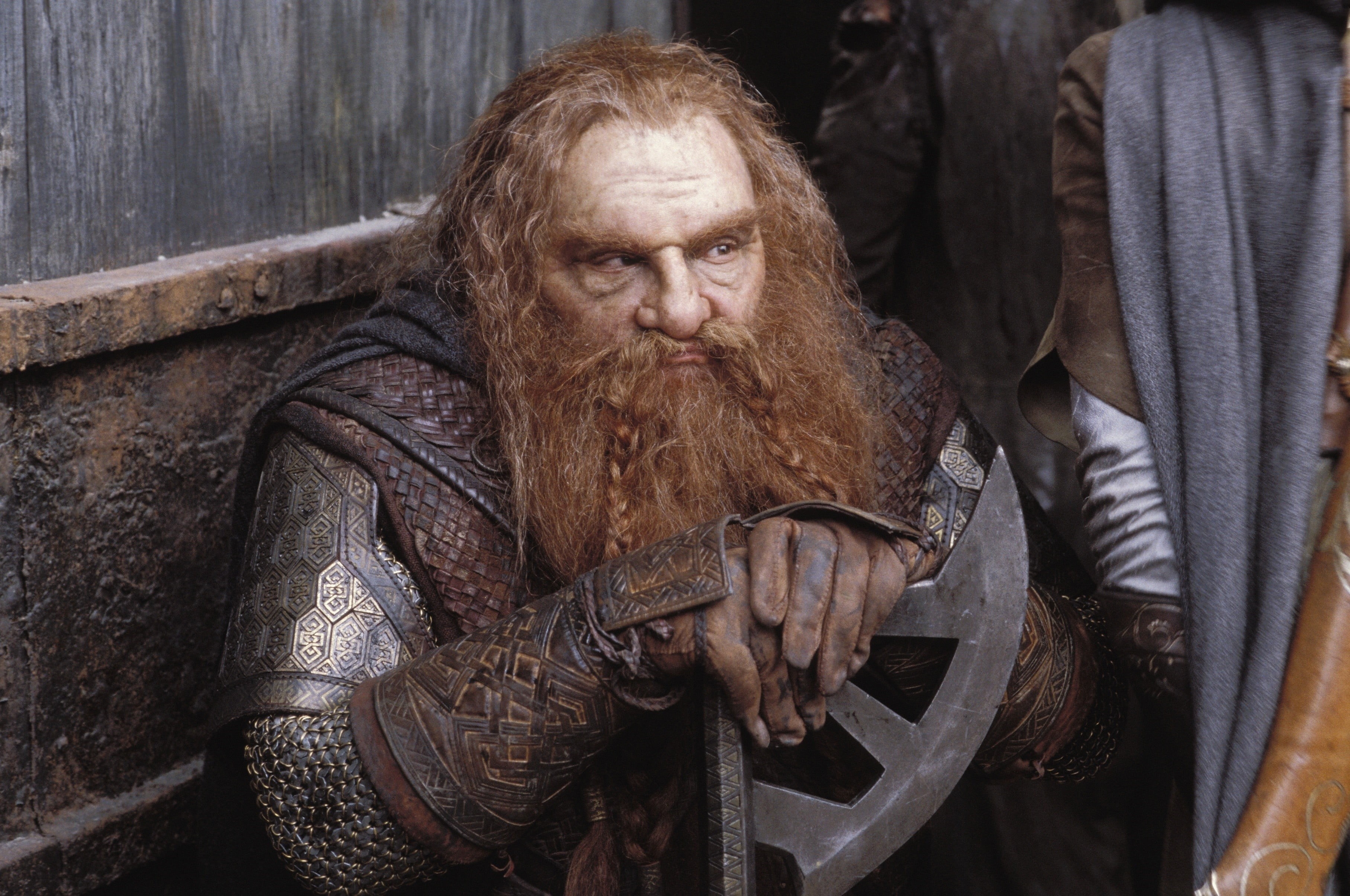 real people, looking away, movies, sitting, hobbit, photo, hair, The Lord of the Rings, beards, lifestyles, women, axes, 2K, looking, warm clothing, front view, HD Wallpaper