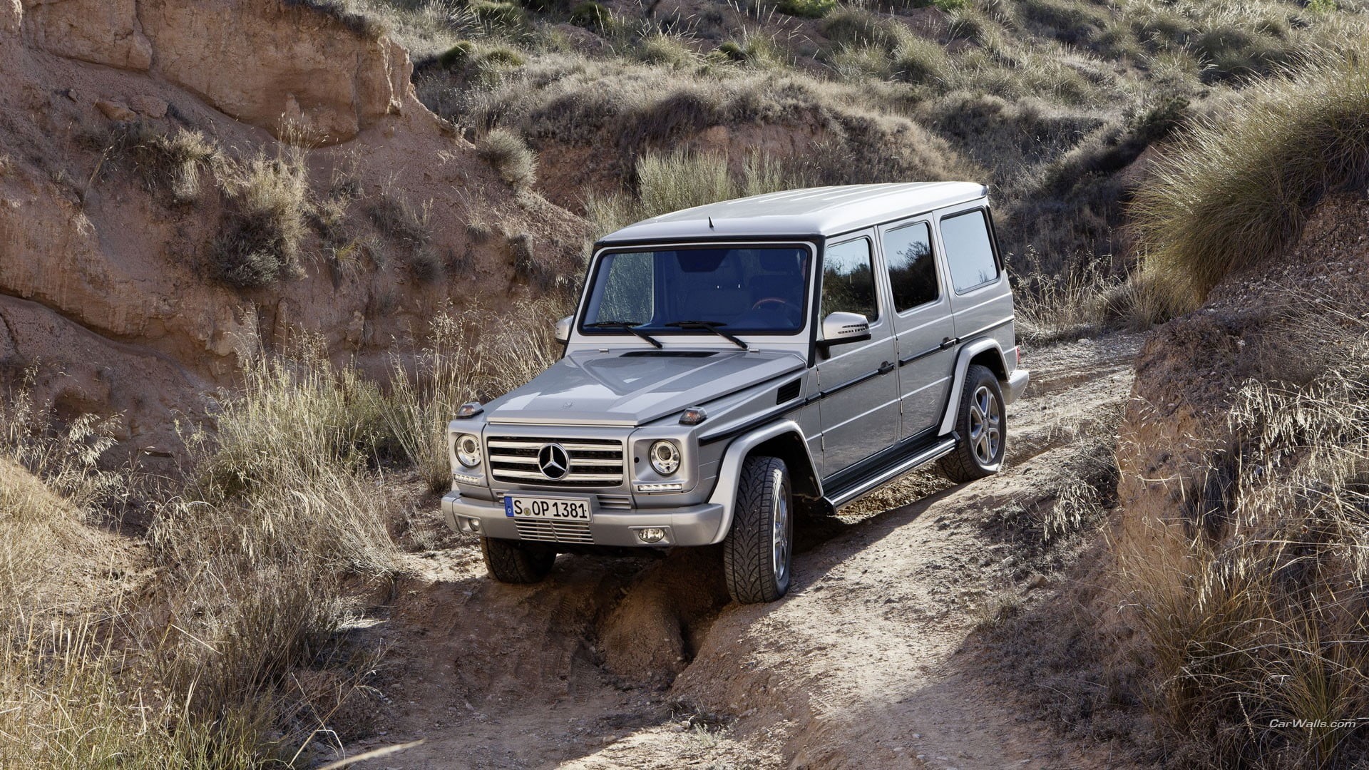 Mercedes G-Class, g, stationary, sports utility vehicle, transportation, mode of transportation, silver cars, land vehicle, wagon, day, gray, 1080P, non-urban scene, HD Wallpaper