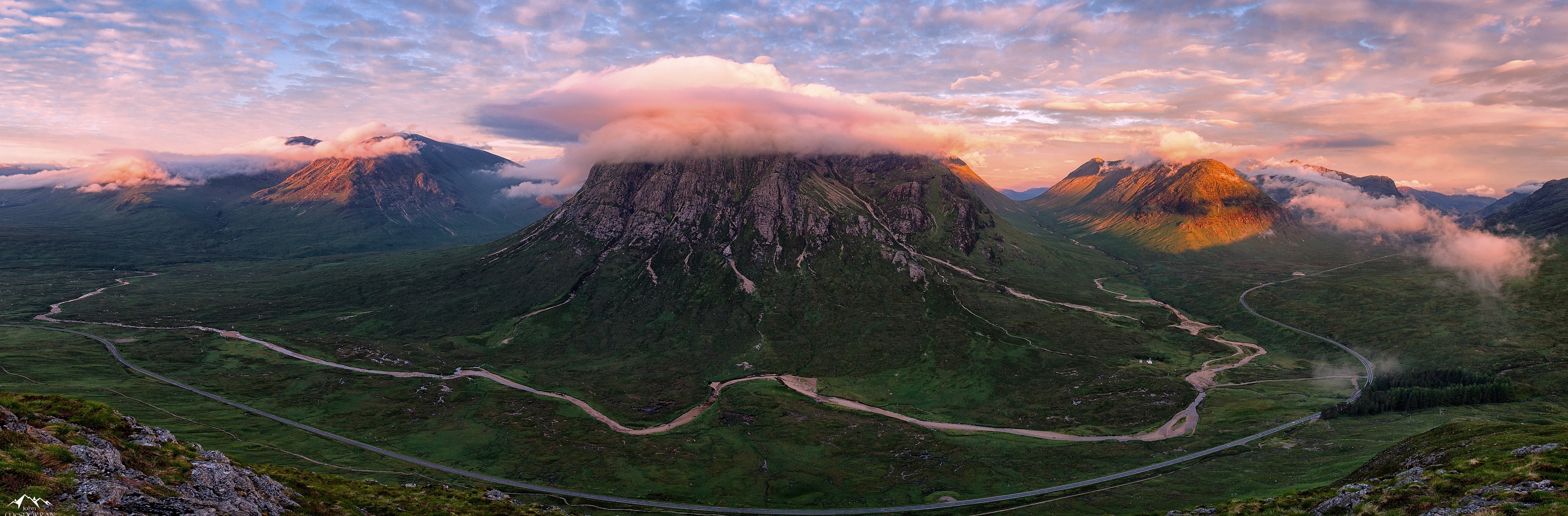 Buachaille Etive Mor, panorama, Panoramic, Scottish, rivercoupall, Scenery, Nature, travel destinations, Beautiful, environment, Landscape, buachailleetivemor, HD Wallpaper