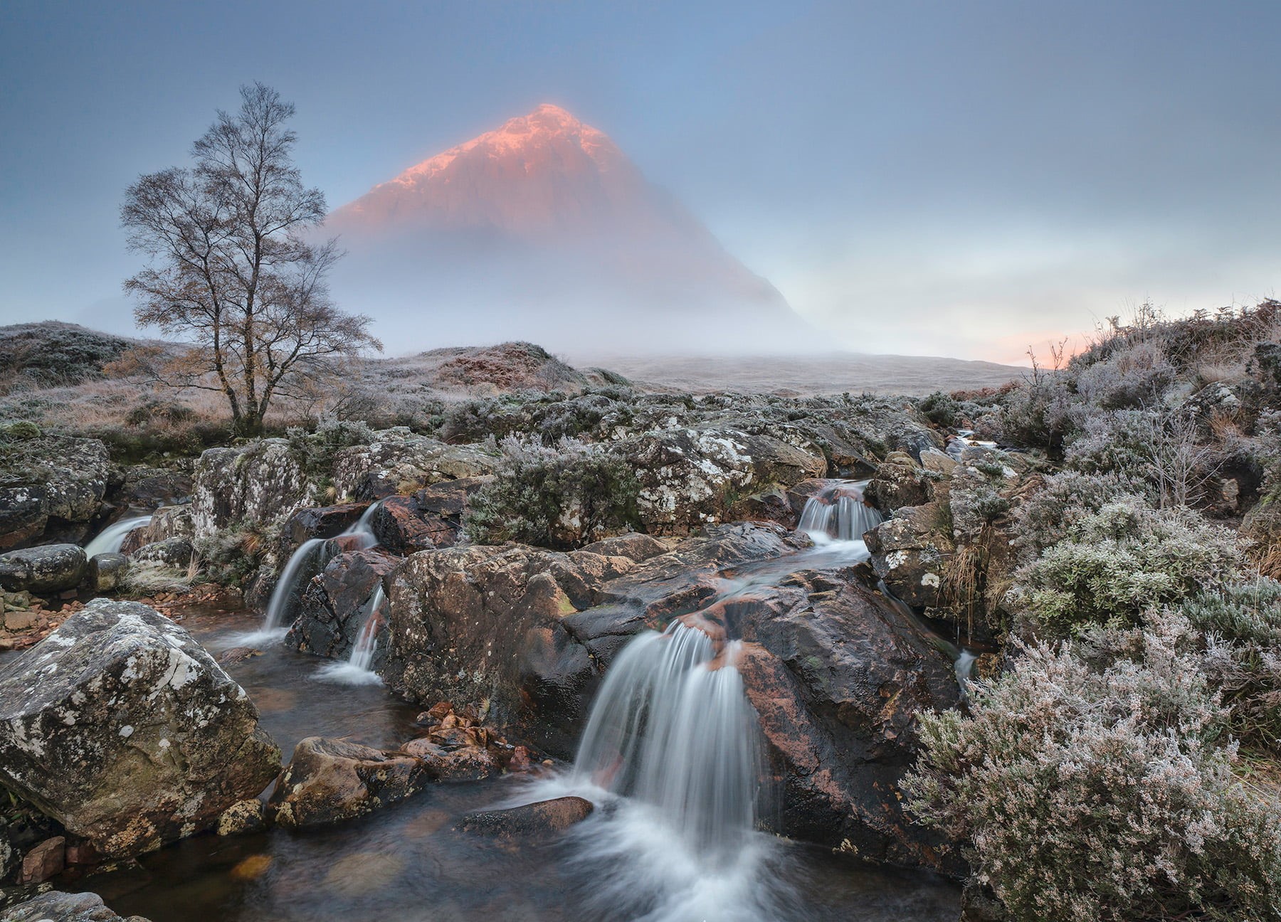 frost, daytime, First Bite, surrounded, aerial photography, river, photography, beauty In Nature, waterfall, aerial, outdoors, water, plants, scenics, Glencoe  Scotland, HD Wallpaper