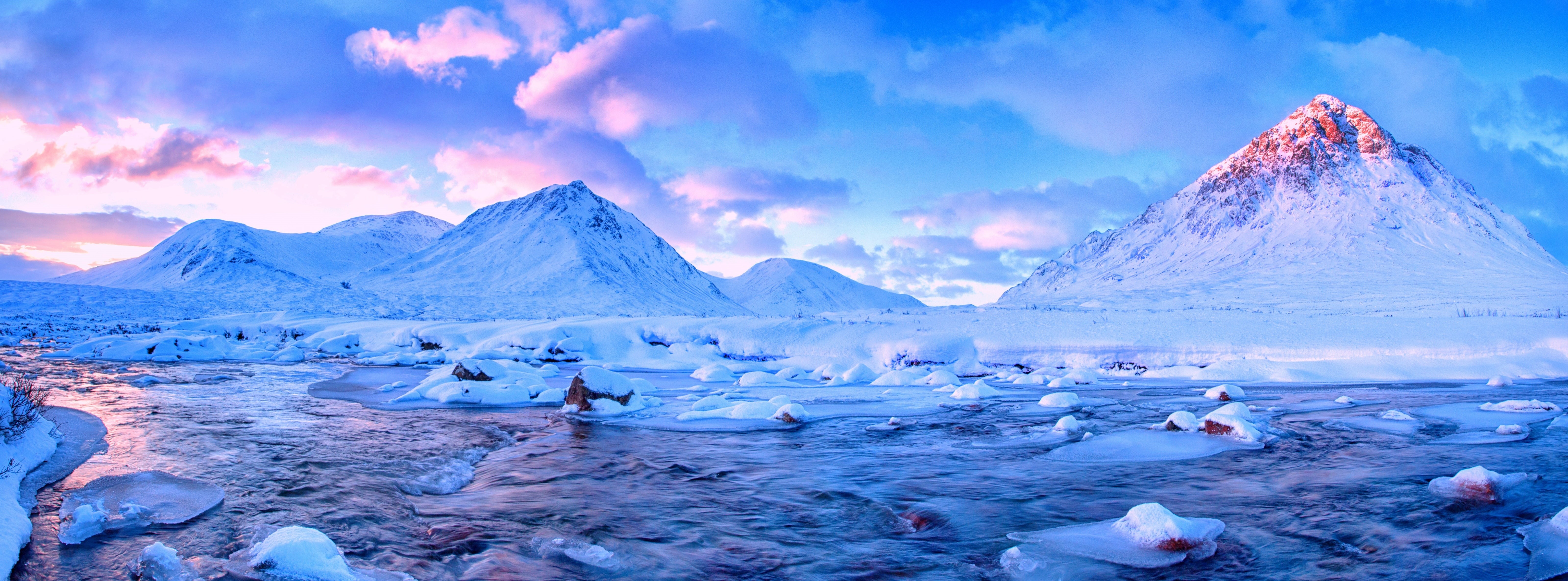 unitedkingdom, cold temperature, Winter, lagoon, snowcapped mountain, scenics - nature, Landscape, no people, Coupall, Snow, Weather, scene, Picturesque, HD Wallpaper