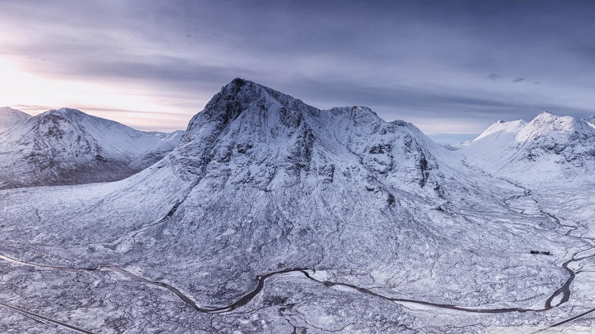 highland, freezing, winter, outdoors, europe, tranquility, massif, environment, snow, mountain range, scenics - nature, ridge, nunatak, land, cloud, nature, HD Wallpaper