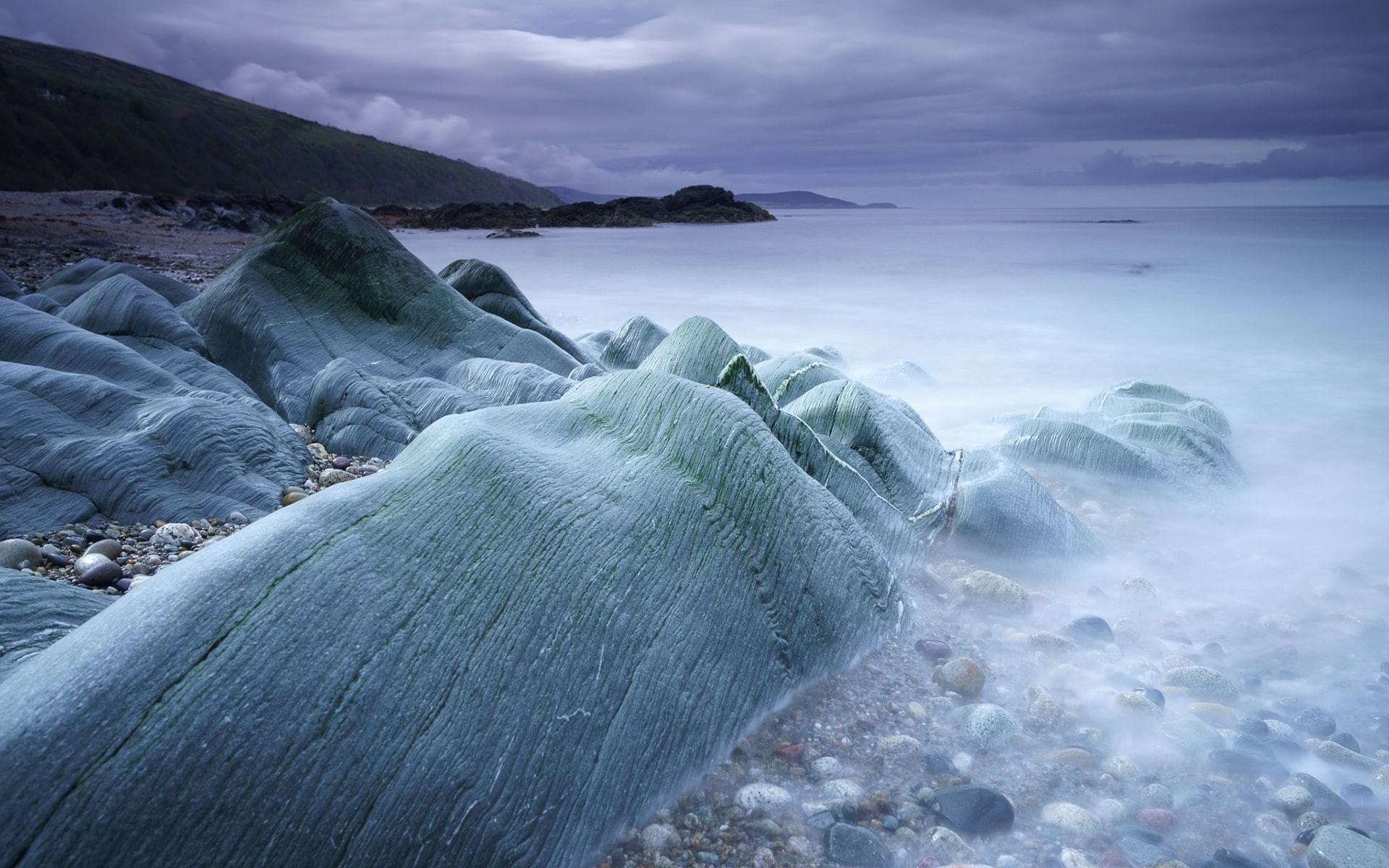 horizon over water, sky, pebble, solid, outdoors, tranquility, beach, nature, non-urban scene, Scotland, Isle of Arran, no people, cloud - sky, land, iceberg, HD Wallpaper