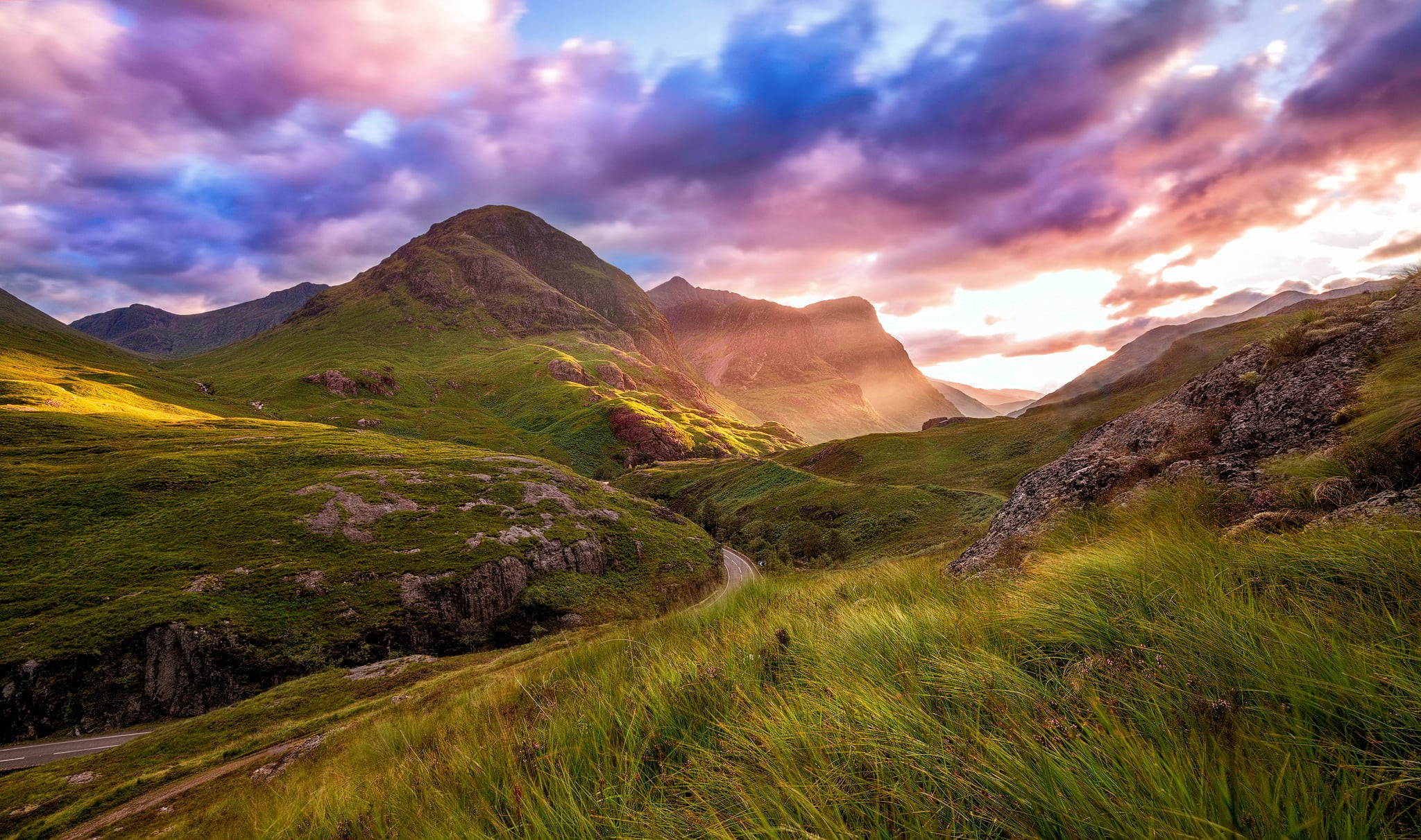 tourism, environment, mountain Peak, idyllic, footpath, nature, 1080P, Highland, cloud - Sky, scenics - nature, sky, panoramic, beauty In Nature, Scotland, HD Wallpaper