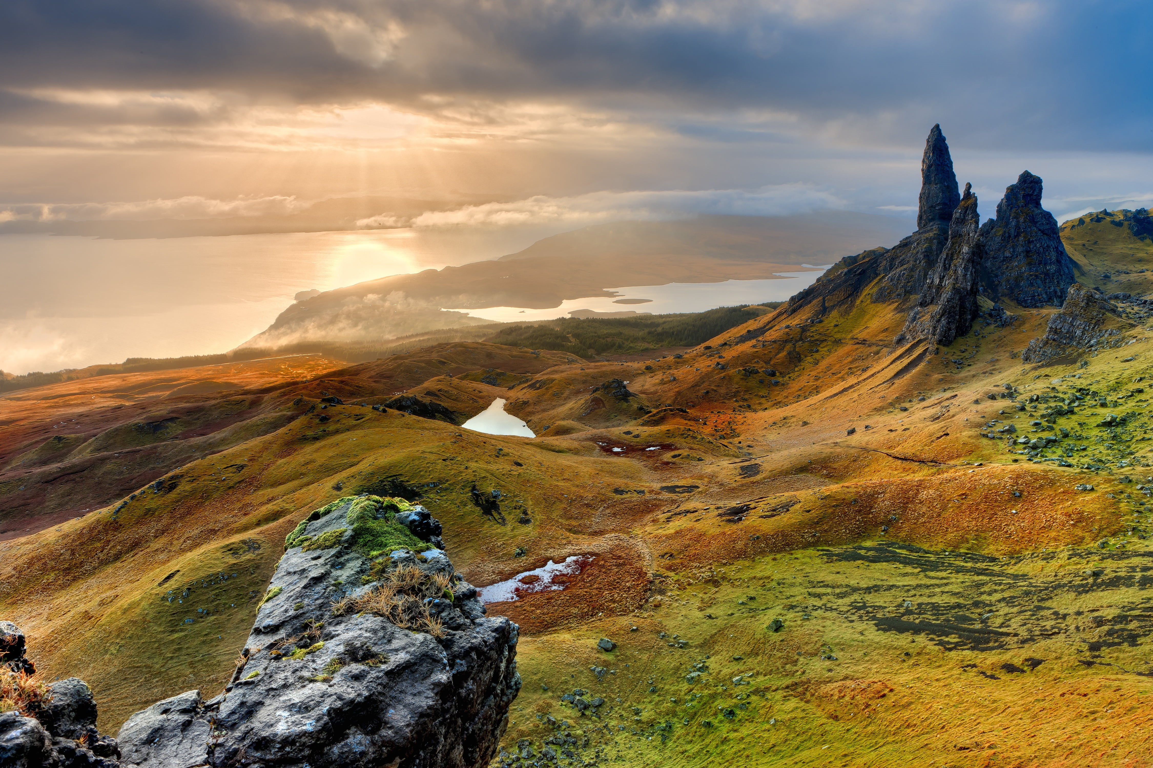 nature, tundra, hdr, sunrise, scenics, non-urban scene, autumn, morning, mountain peak, scenics - nature, tranquility, mountains, green, scotland, outdoors, HD Wallpaper