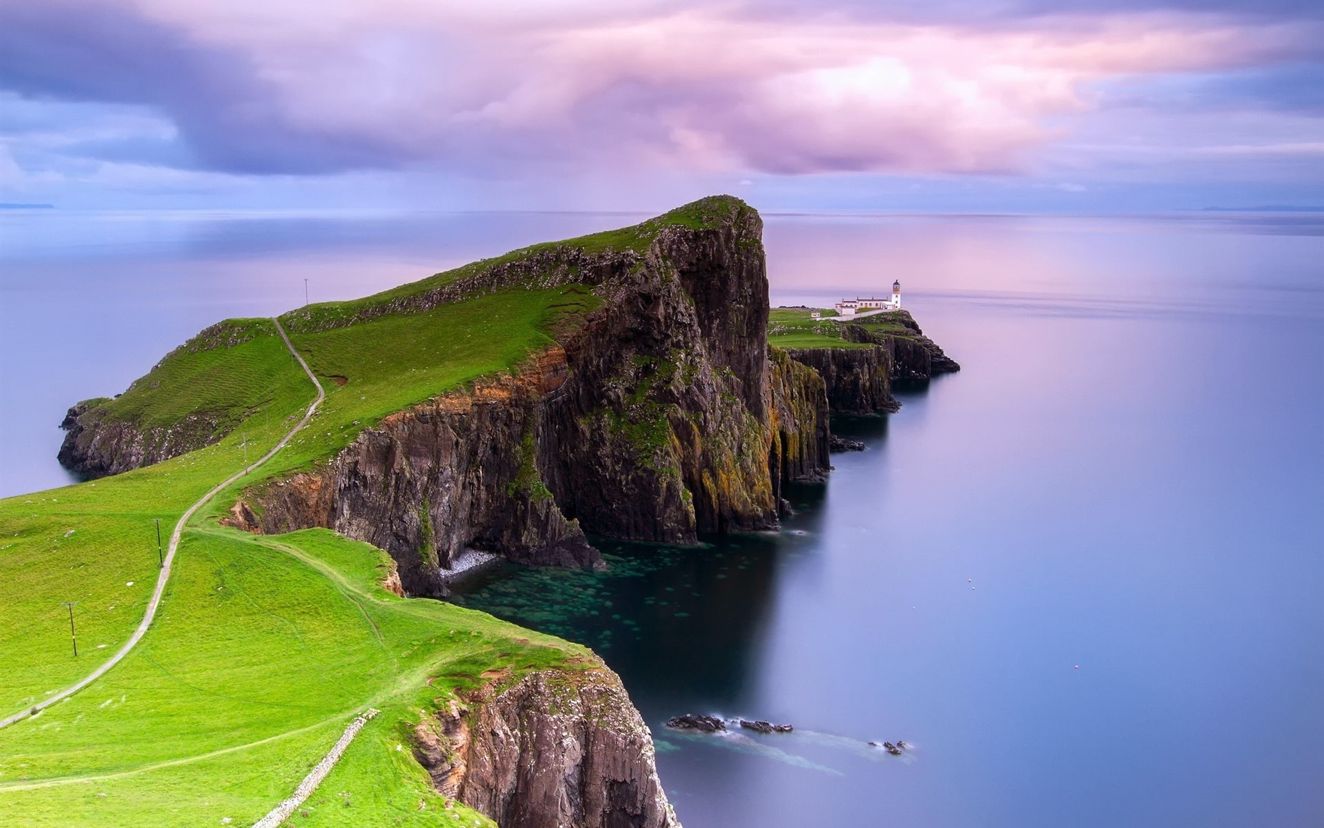 Dawn, Coast, 1080P, Scotland, Lighthouse, Point, Neist, HD Wallpaper