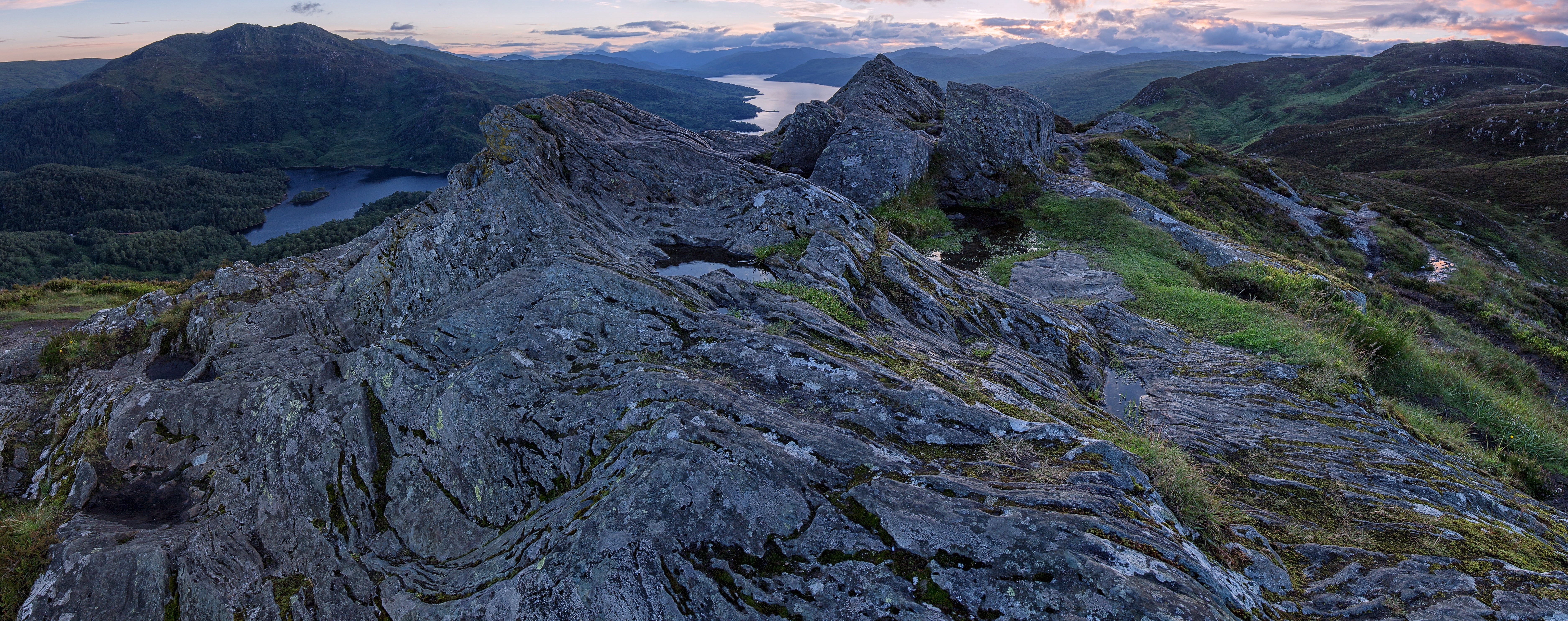 rock, Lake, viewpoint, land, Mountains, Outdoor, Mountain, Wilderness, Vacation, day, scenics - nature, lochkatrine, katrine, formation, trossachs, rock - object, HD Wallpaper