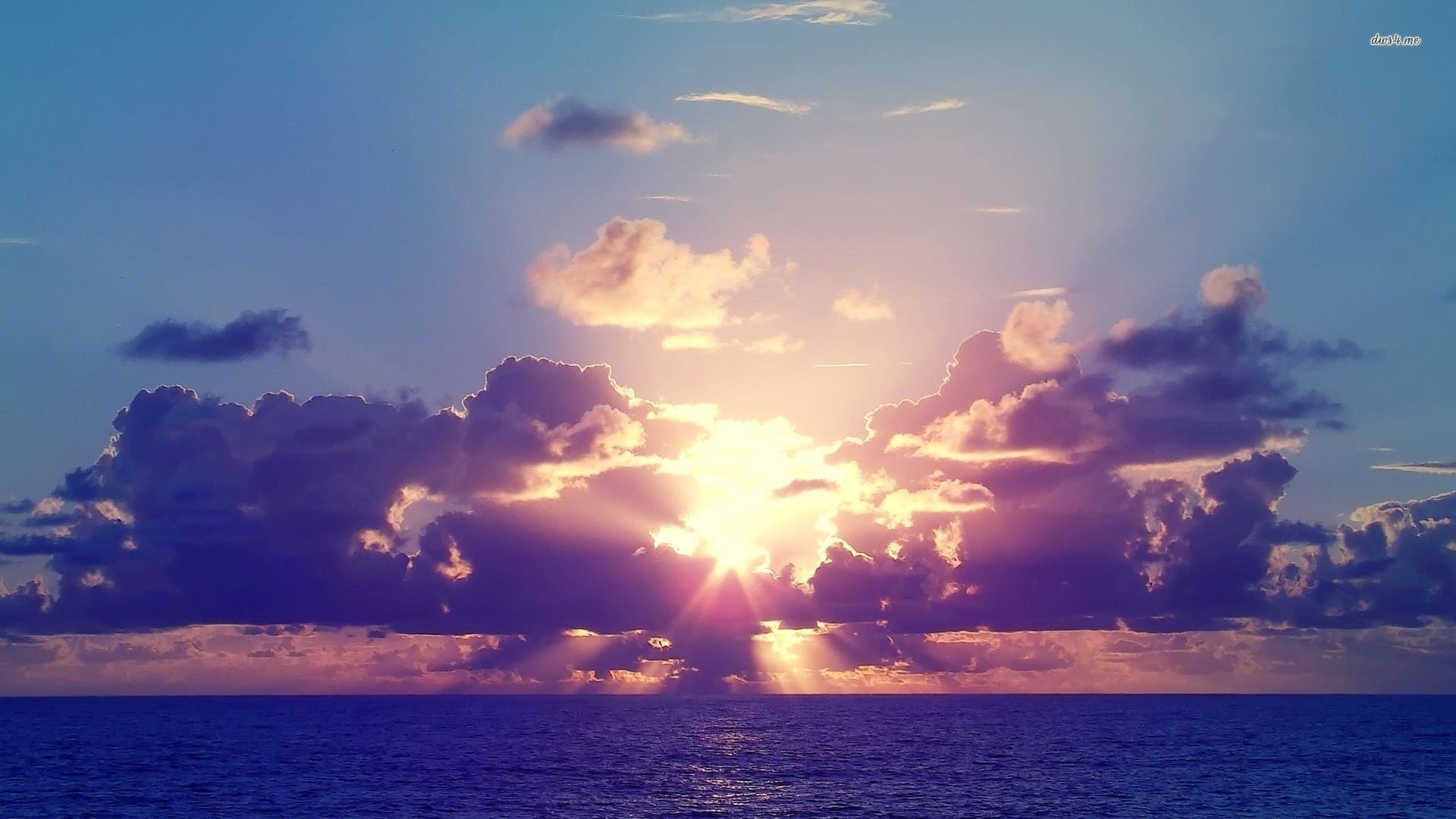 sunset, cloud - sky, nature, horizon over water, dramatic sky, outdoors, water, scenics - nature, 1080P, sky, waterfront, Sun, tranquil scene, sunlight, HD Wallpaper