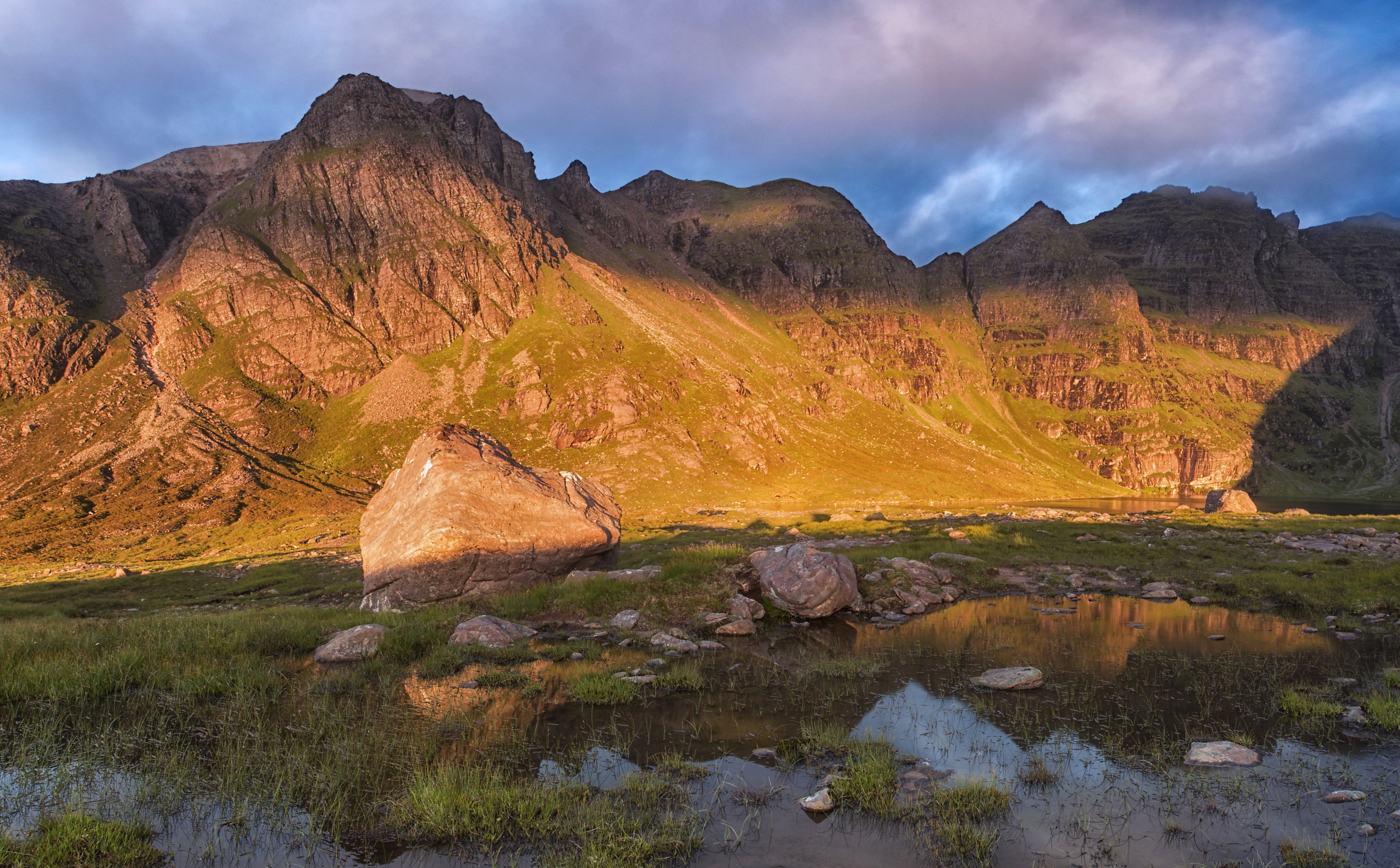 cloud - sky, travel destinations, Outdoors, Scenery, rock, anteallach, remarkable, solid, Impressive, non-urban scene, 5K, no people, semi-arid, eroded, HD Wallpaper