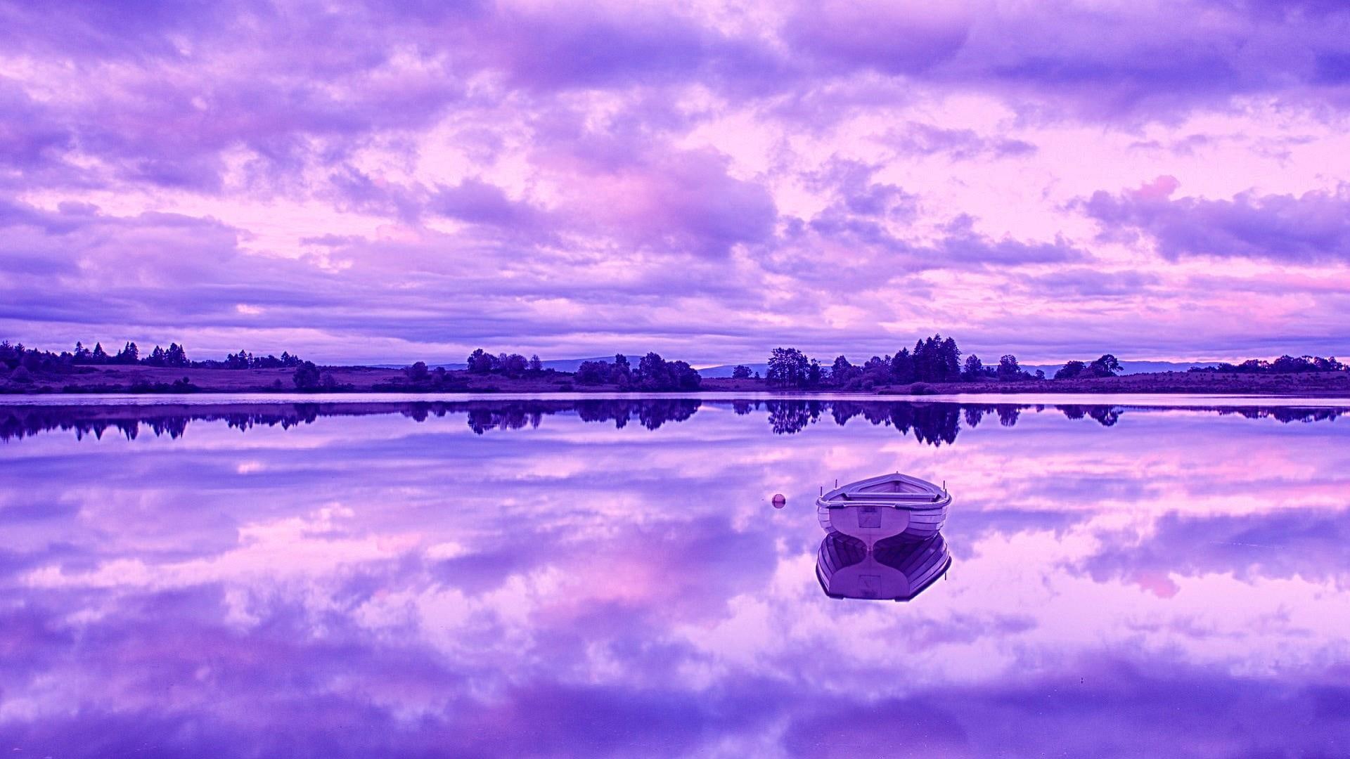 boat, national park, sky, lake, rusky, reflected, reflection, trossachs, scotland, park, 1080P, HD Wallpaper