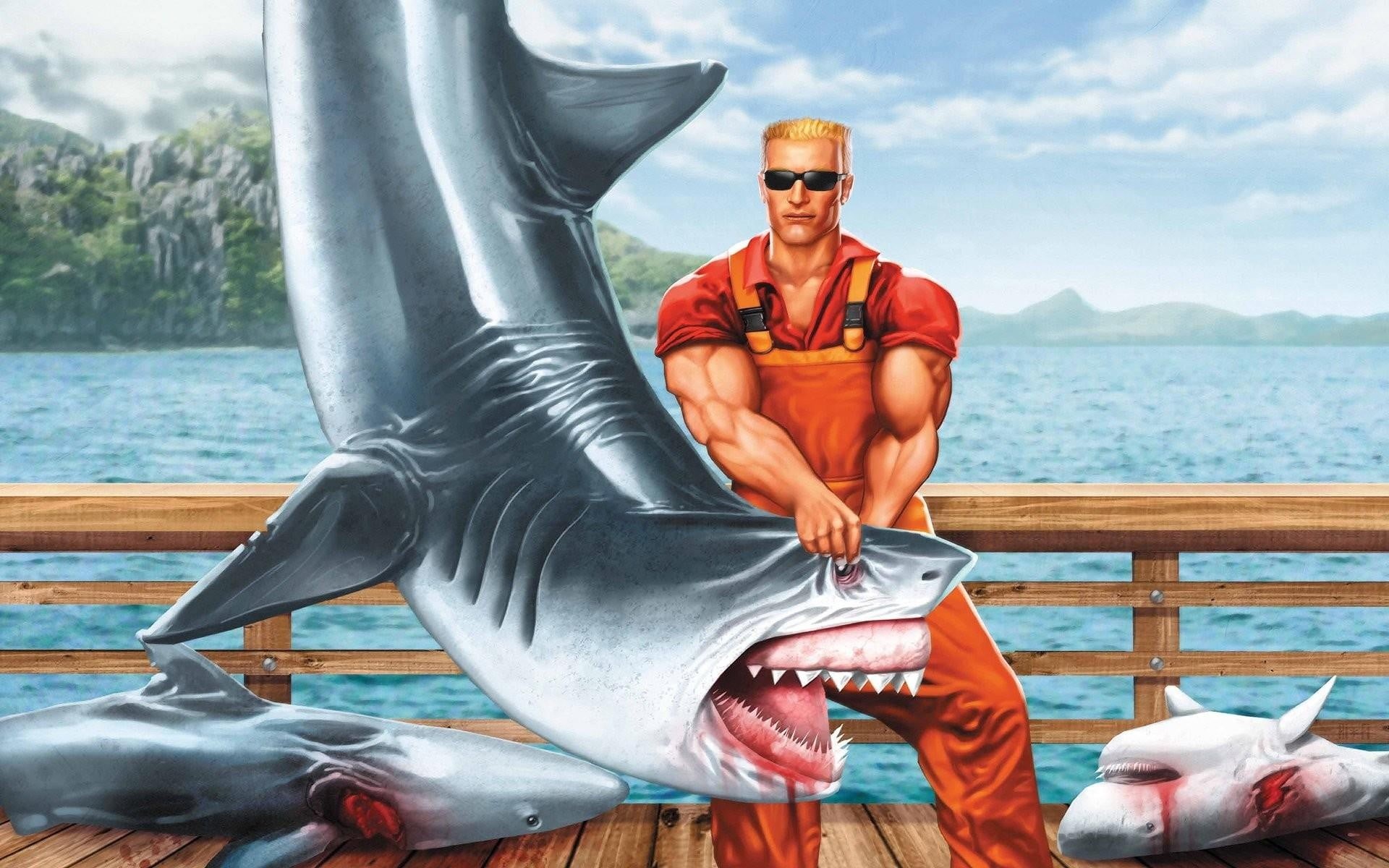 fashion, outdoors, one person, water, clothing, glasses, real people, shark, lifestyles, 1080P, sea, males, adult, sitting, sunglasses, transportation, HD Wallpaper