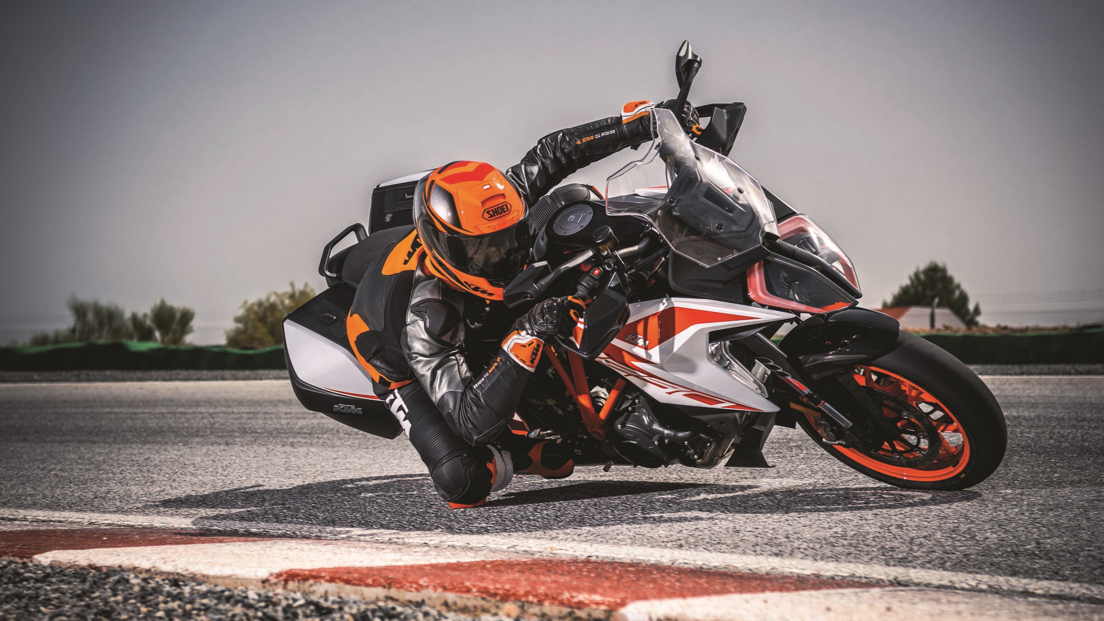 extreme sports, land vehicle, asphalt, motorcycle racing, leather, competition, biker, motorcycle, speed, leather jacket, 1290, headwear, Super, motorsport, HD Wallpaper