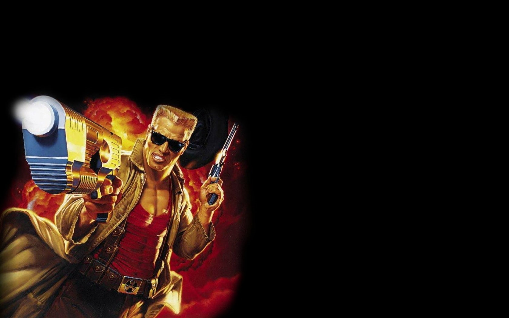 cloak, glasses, 720P, duke nukem, haircut, pistol, HD Wallpaper
