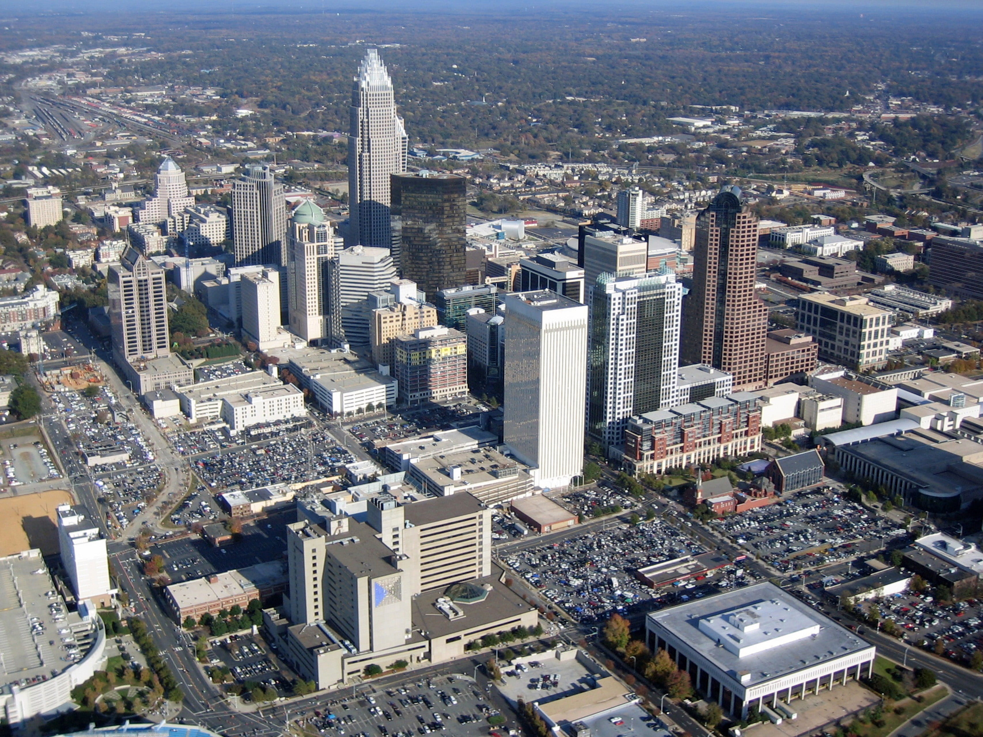 city, carolina, skyscraper, crowded, uSA, aerial View, urban Skyline, 2K, residential district, architecture, downtown, famous Place, photos, urban Scene, HD Wallpaper