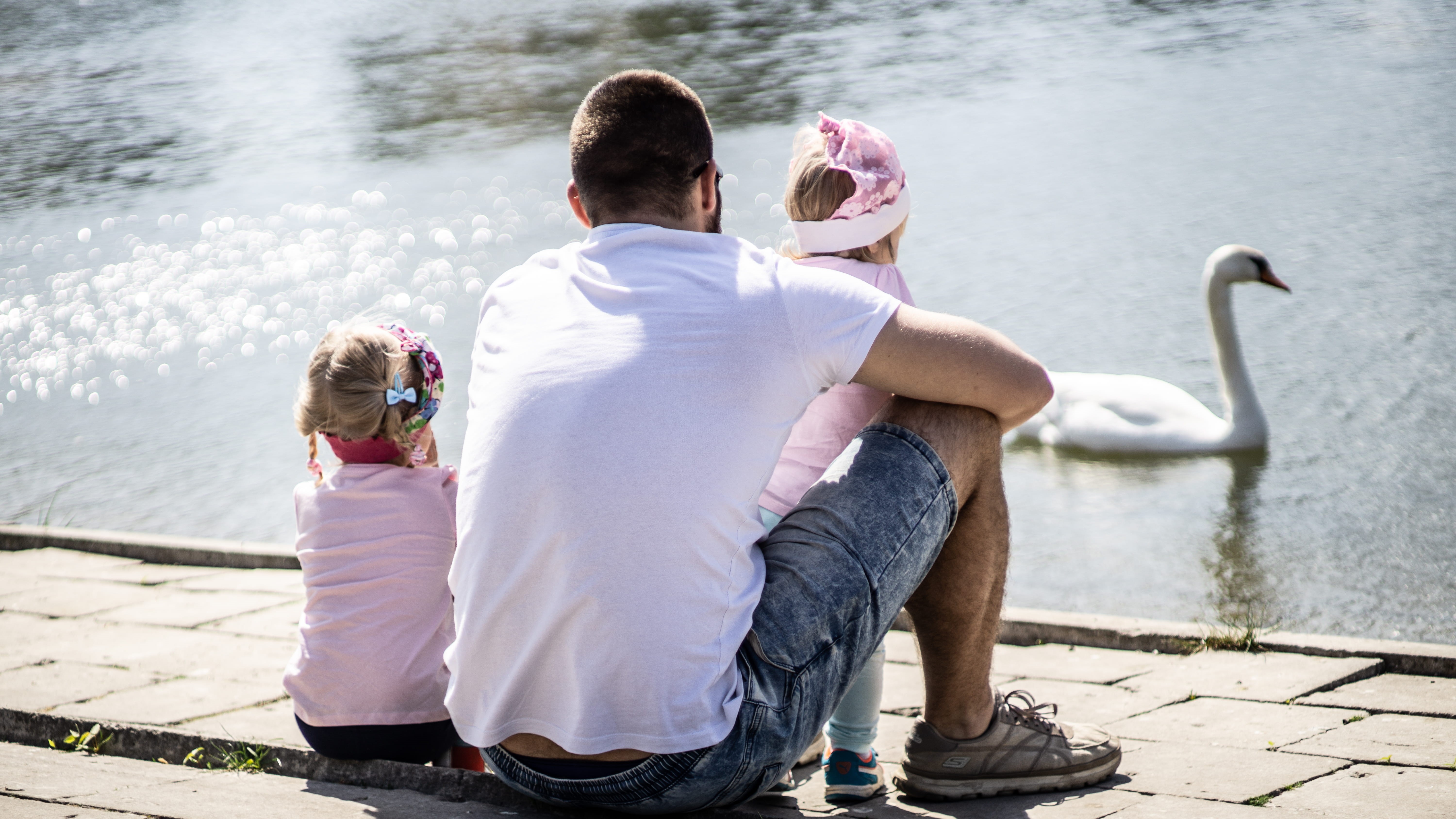 cute, adult, childhood, men, 5K, beautiful, man, next, outdoors, day, sitting, together, girl, parent, baby, child, adorable, daughter, love, males, holding, HD Wallpaper