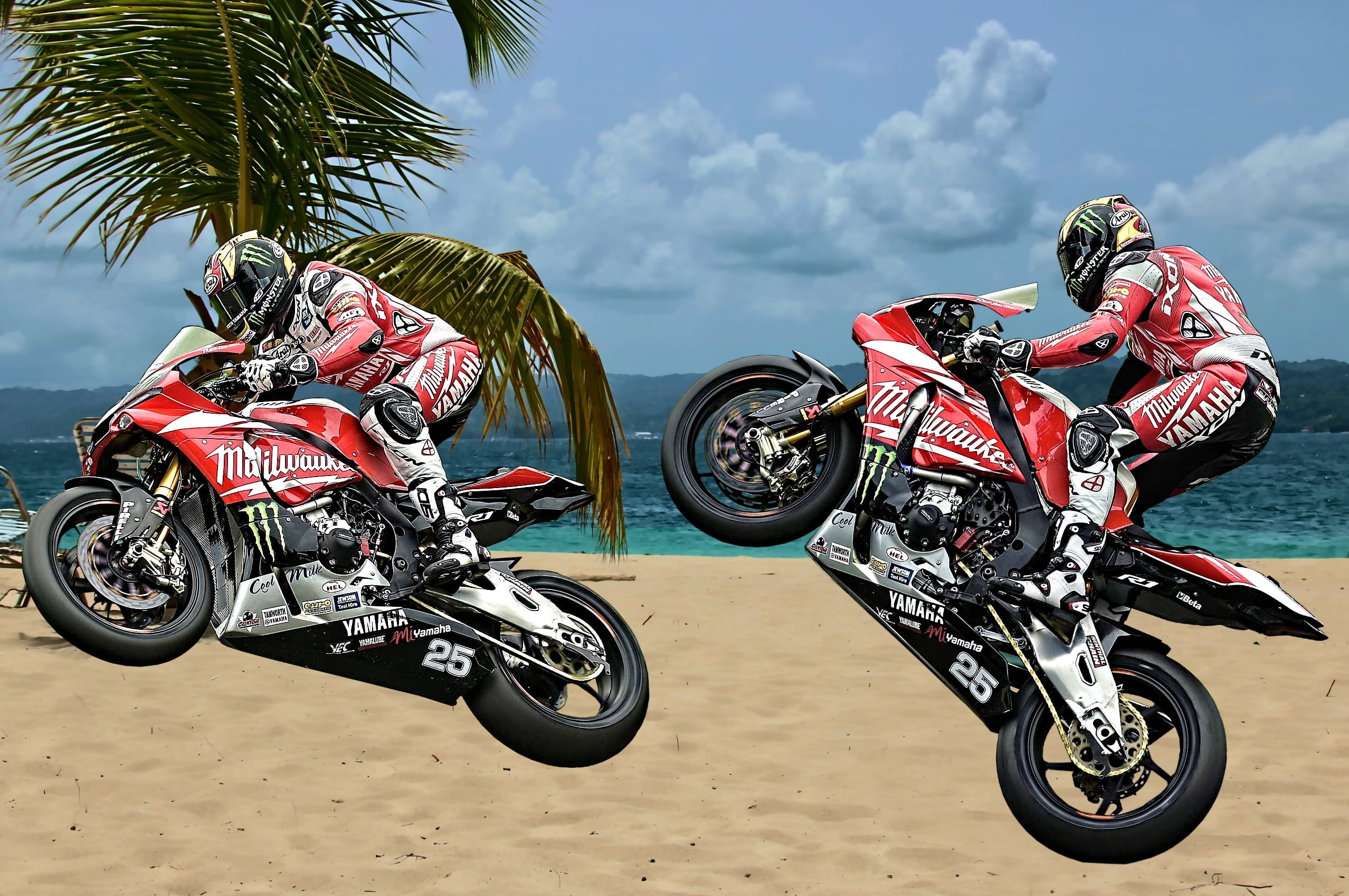 Milwaukee, championship, speed, world Superbike Championships, man, KTM, outfit, 川崎, formula One Grand Prix, two, riding, paddock, sports, sport, 革, Yamaha, HD Wallpaper