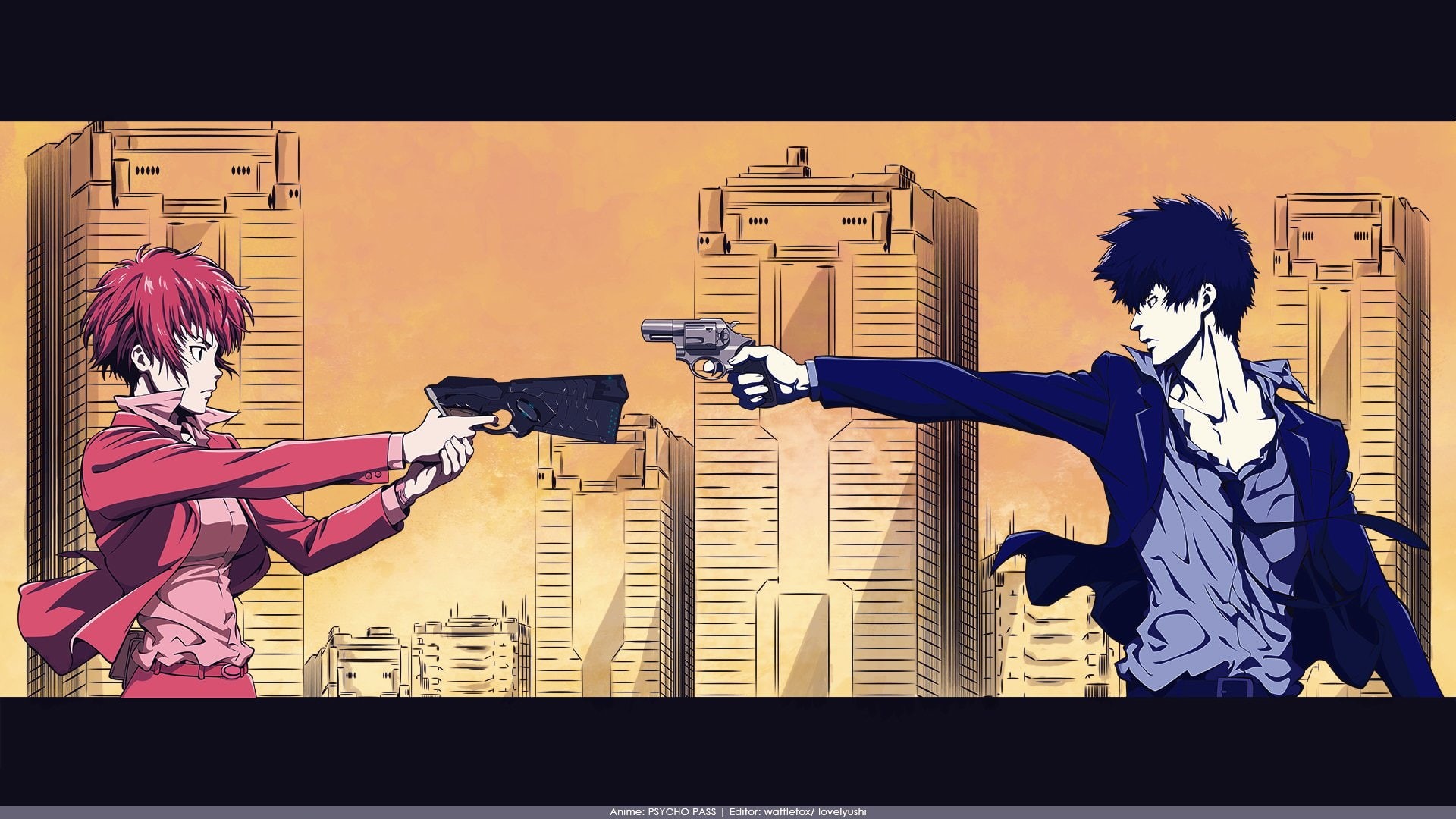 auto post production filter, Psycho-Pass, two people, women, arts culture and entertainment, digital composite, nature, Shinya Kogami, people, performing arts event, HD Wallpaper