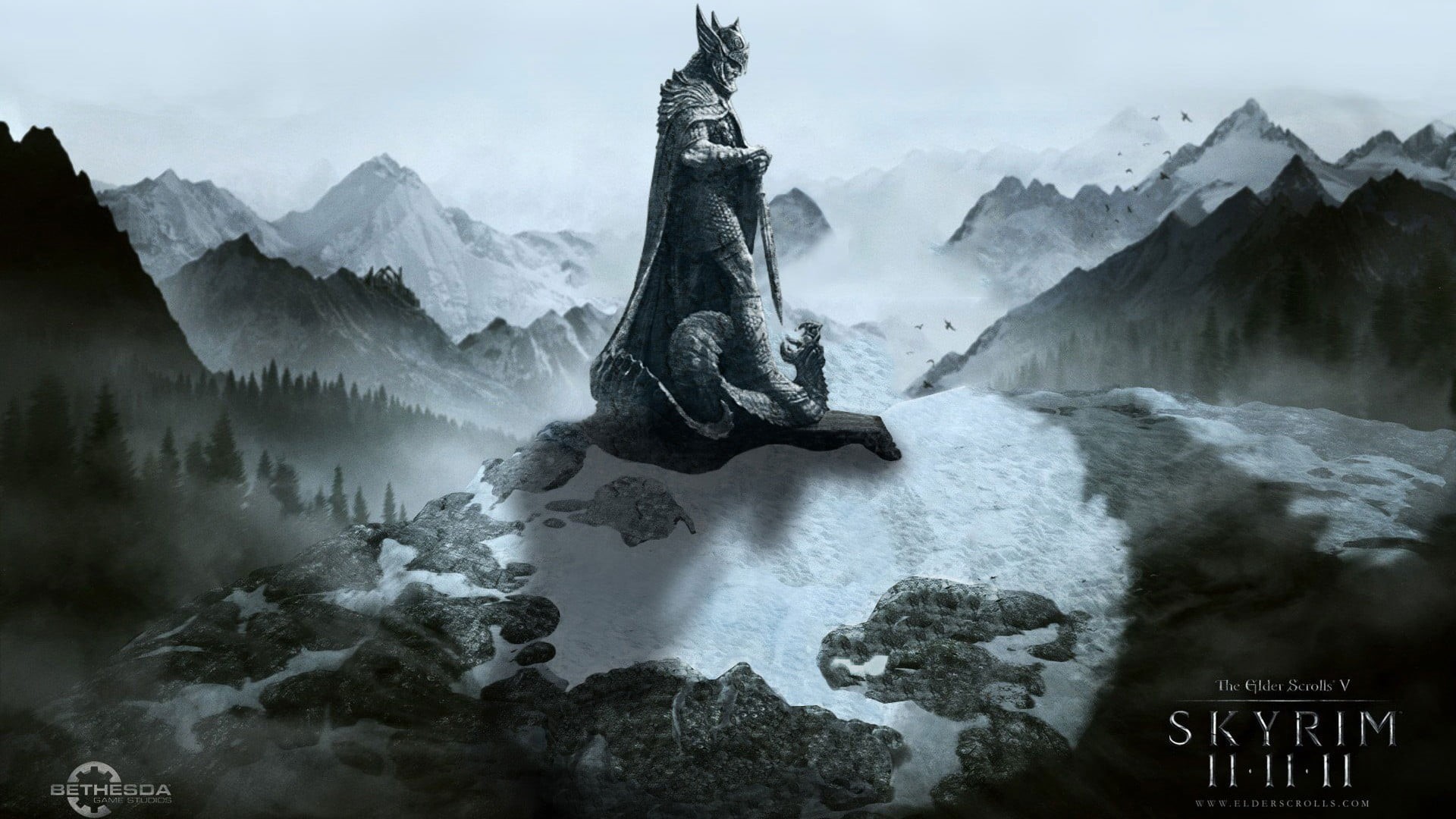 The Elder Scrolls V: Skyrim, video games, beauty in nature, ice, environment, rock - object, landscape, travel destinations, cold temperature, fog, water, HD Wallpaper
