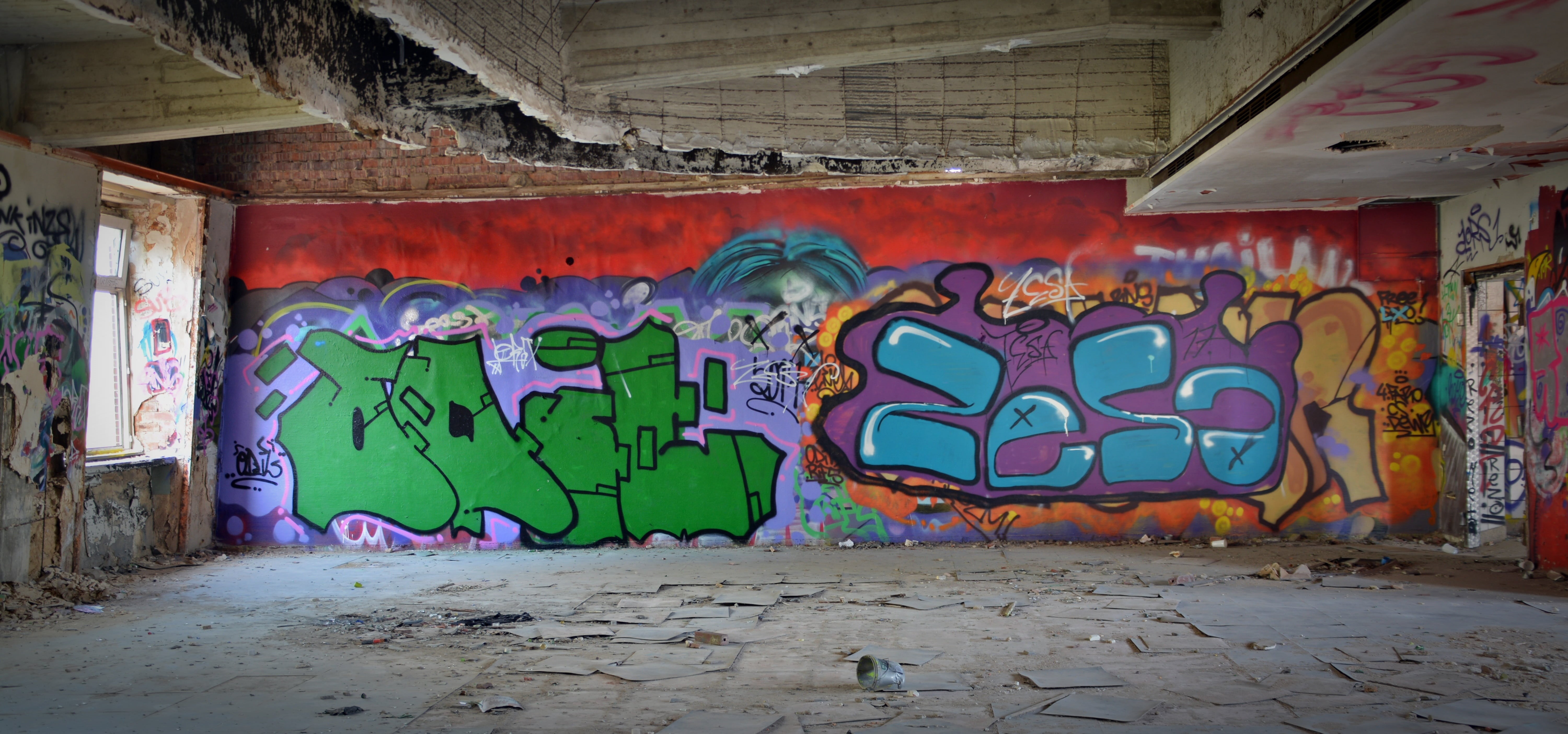 wall, 5K, no people, hip hop, art and craft, ruin, lapsed, indoors, lost places, wall - building feature, forget, architecture, paint, factory, leave, HD Wallpaper