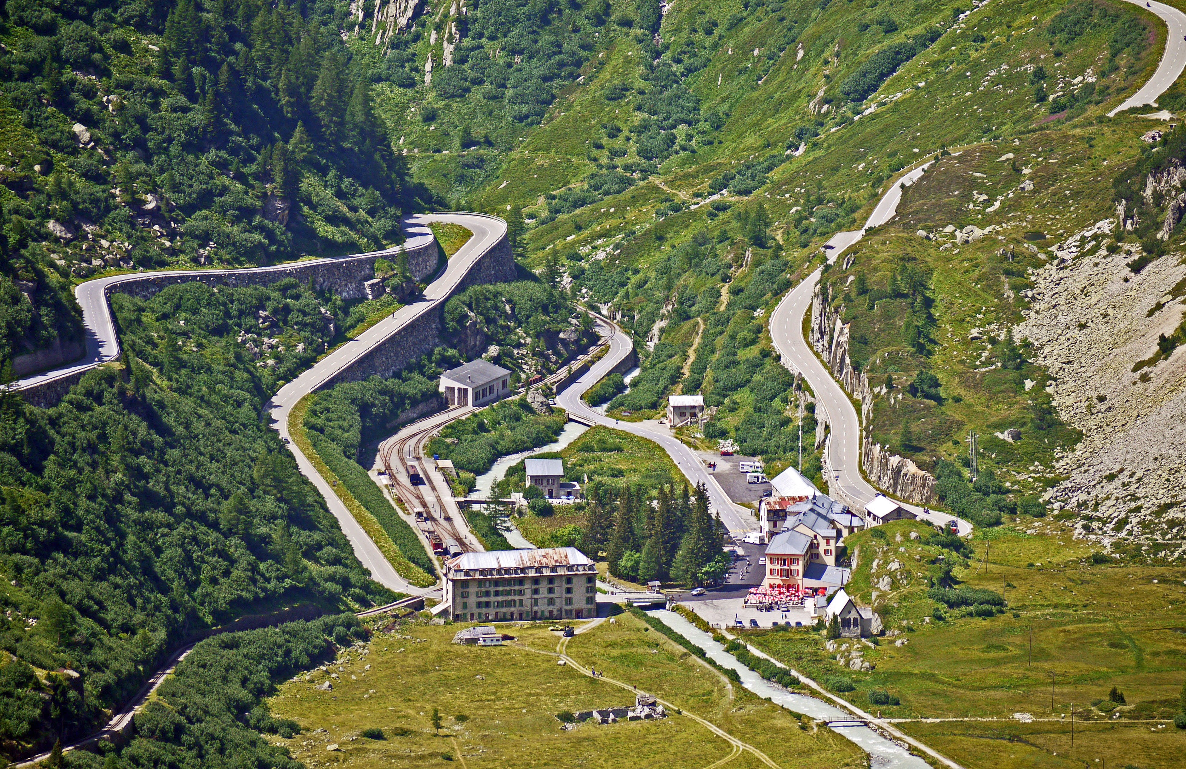 no people, nature, tree, plant, grimsel, furka, hub, travel, furka pass, scenics - nature, valley road, gletsch, high mountains, outdoors, valais, mountain, HD Wallpaper