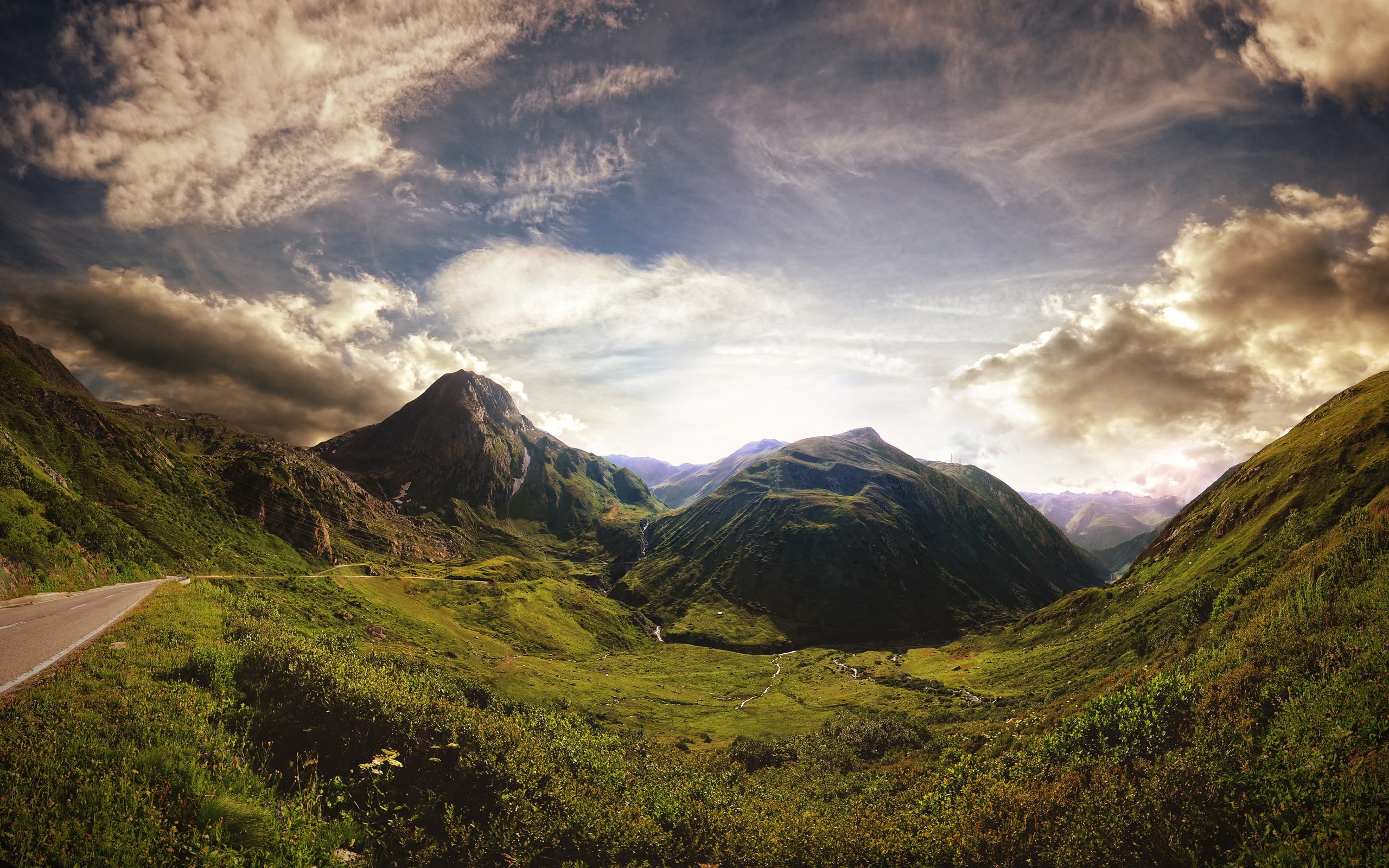 The Old Furka Pass, Alps, Switzerland, 2K, HD Wallpaper