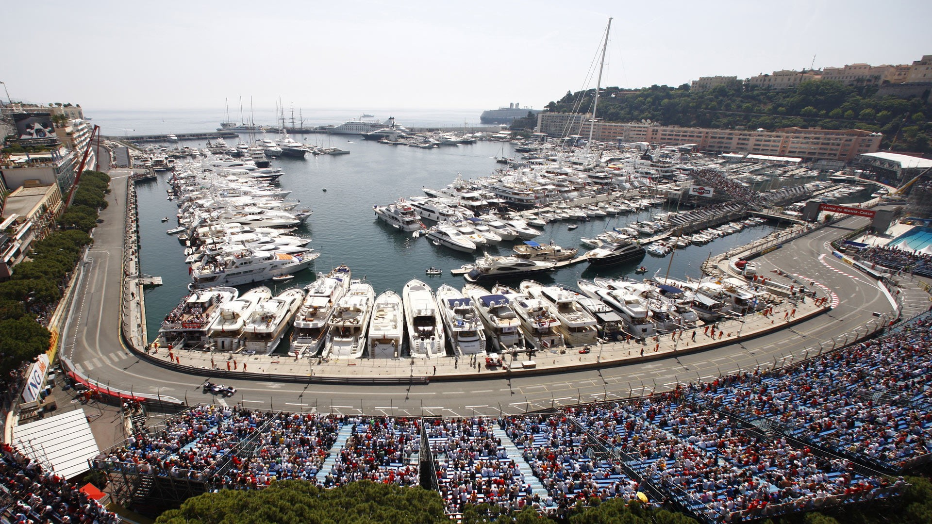 nature, sea, boat, photo, outdoors, nautical vessel, 1080P, water, moored, race cars, Monaco, motorboats, sport, high angle view, harbor, docked, aerial, HD Wallpaper