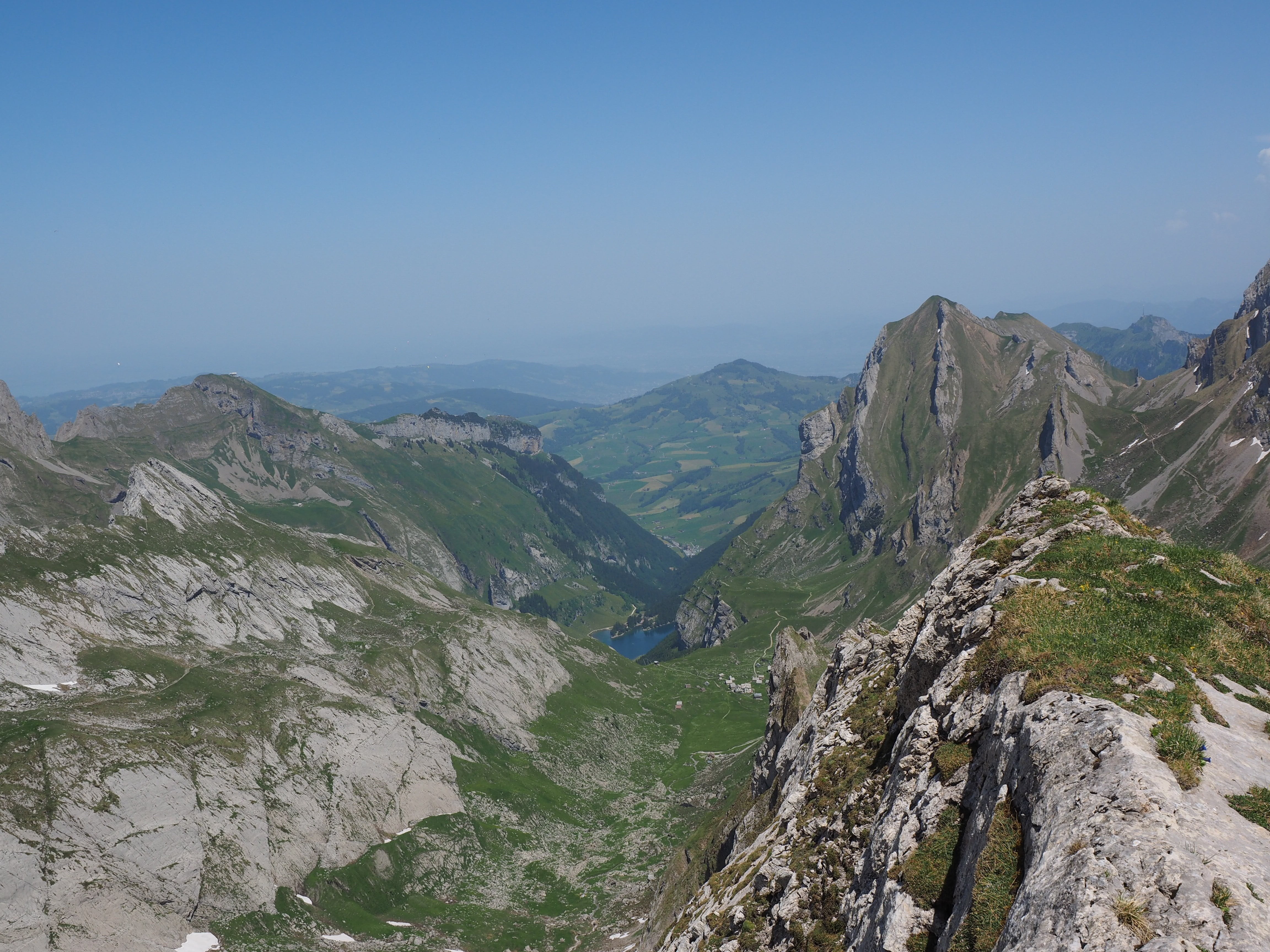 clear sky, ebenalp, no people, mountains, alpine, seealpsee, rock, non-urban scene, scenics - nature, environment, schaeffler, säntis region, formation, HD Wallpaper