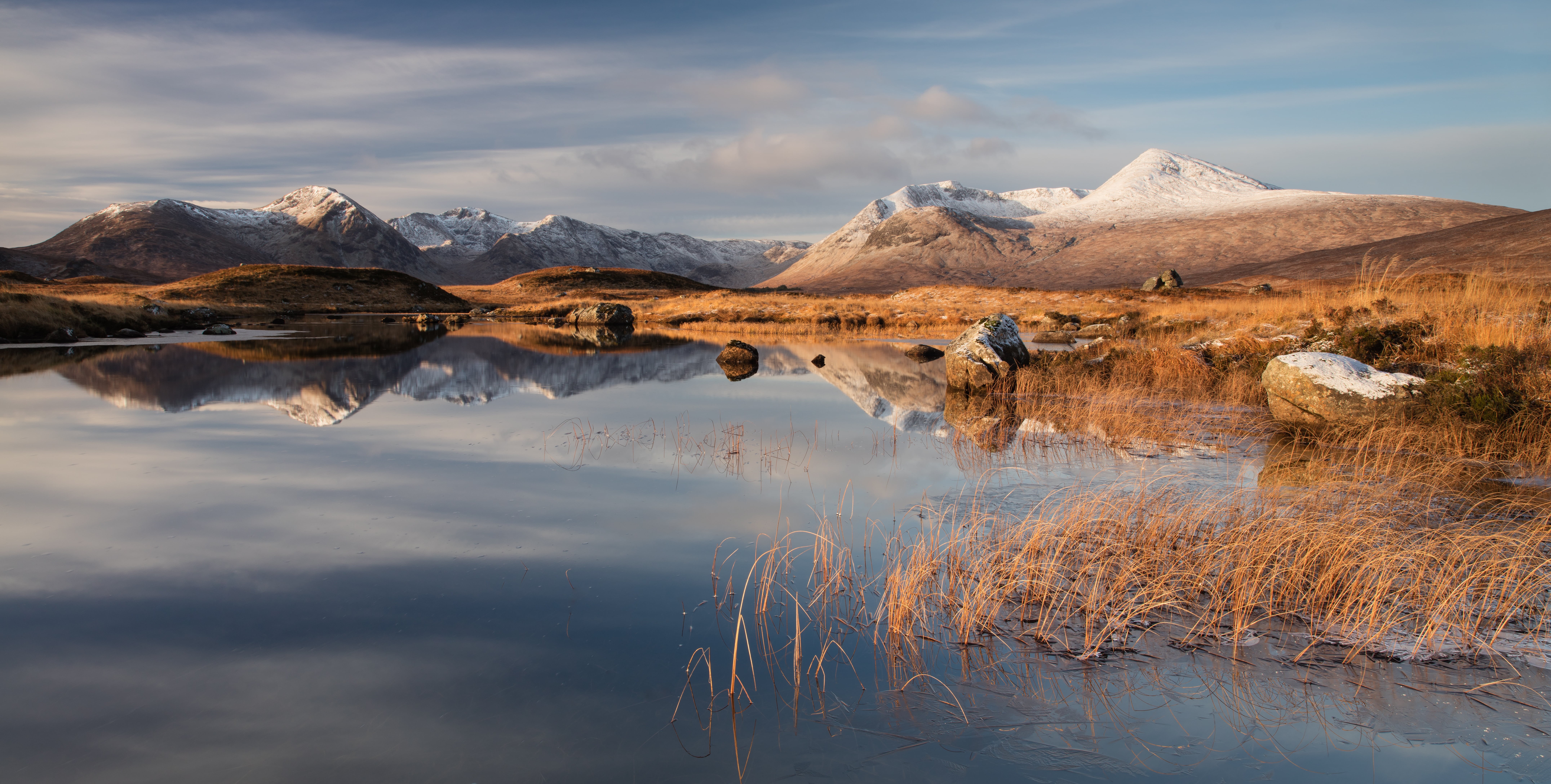 nature, beauty In Nature, dawn, lake, na, scenics, scotland, landscape, mountain, uk, winter, loch  rannoch, ice, brown, outdoors, beside, Lochan, 8K, HD Wallpaper