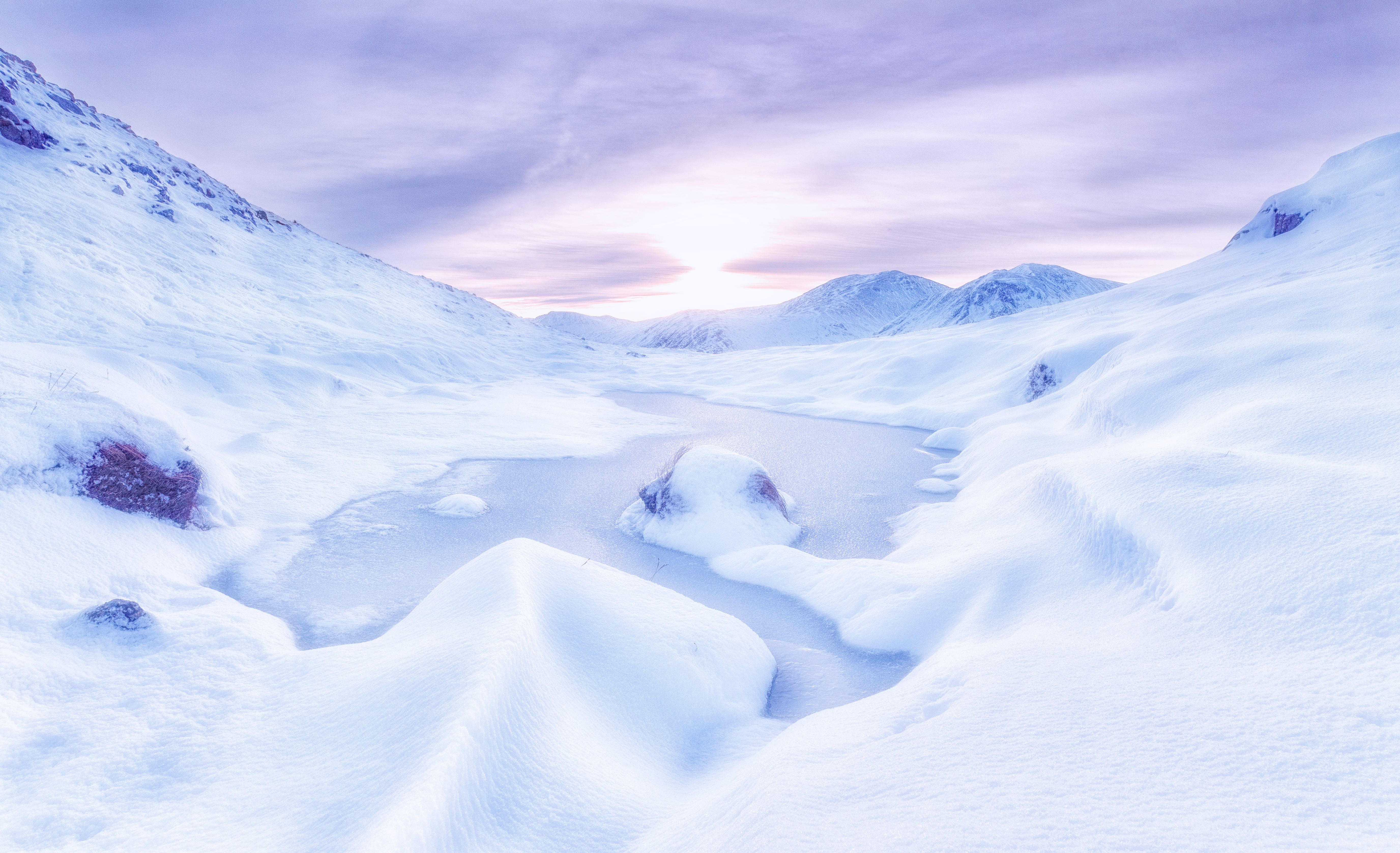 5K, scenics, snowfield, Highlands, photography, white, Creise, mountain Peak, Highland, frost, winter, frozen, cold - Temperature, Scotland, Beinn aChrulaiste, HD Wallpaper