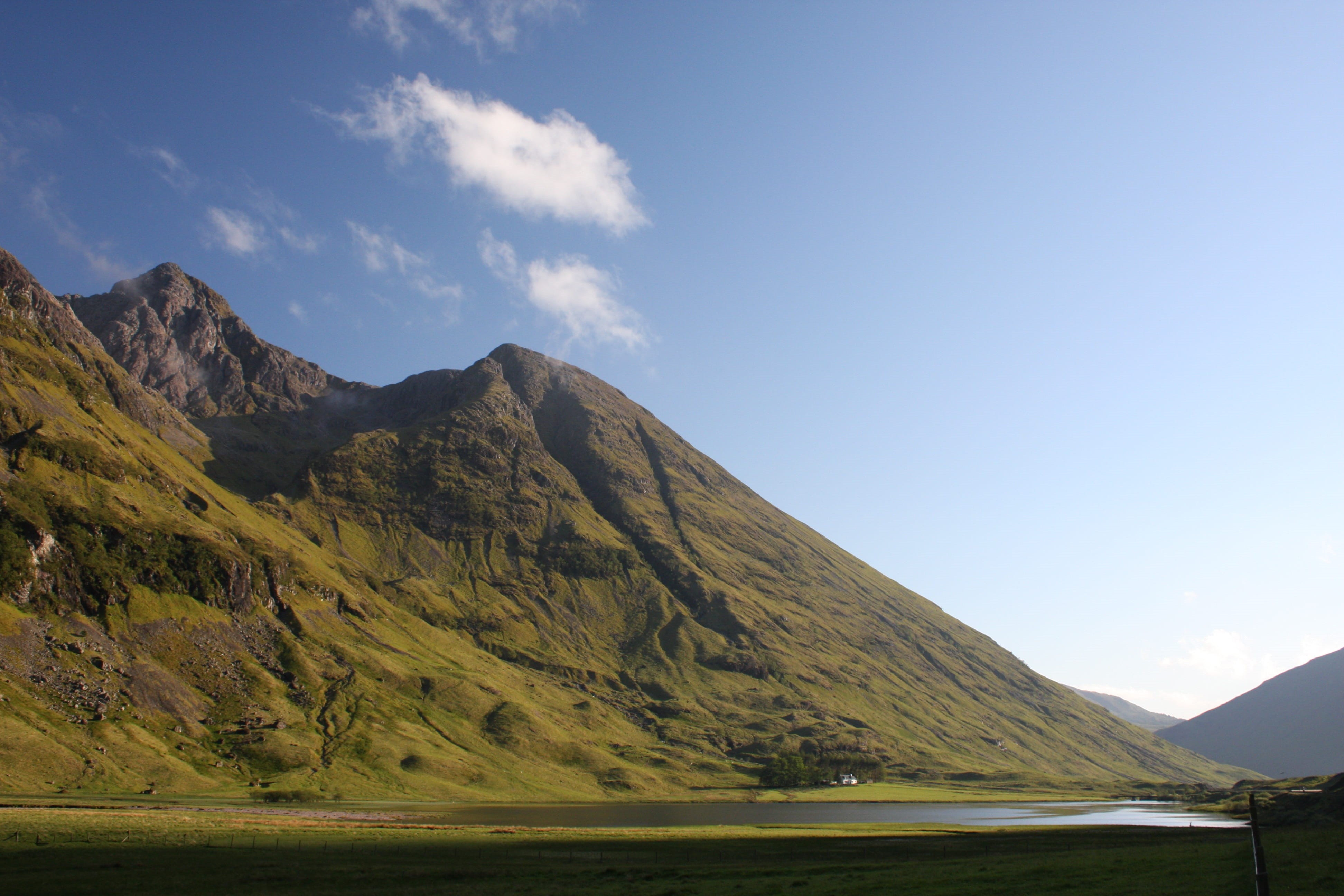 sky, landscape, scenics - nature, hill, scottish, formation, outdoors, tranquil scene, highland, glen, outdoor, scenery, valley, water, glen coe, non-urban scene, HD Wallpaper