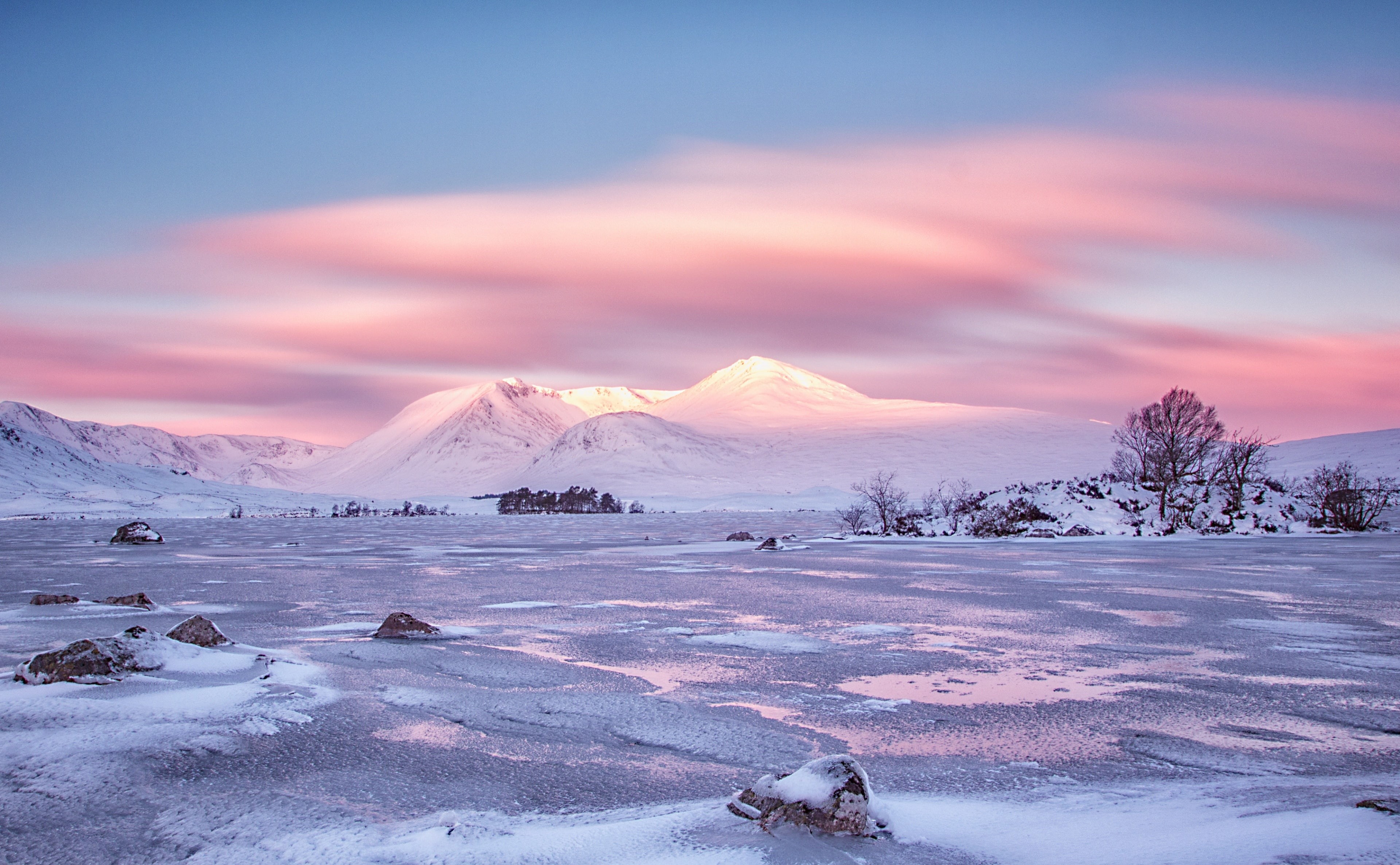 rannochmoor, sunset, westhighlands, Outstanding, no people, cloud - sky, polar climate, h, astonishing, Highlands, Mountains, Outdoors, Sunrise, cold temperature, HD Wallpaper
